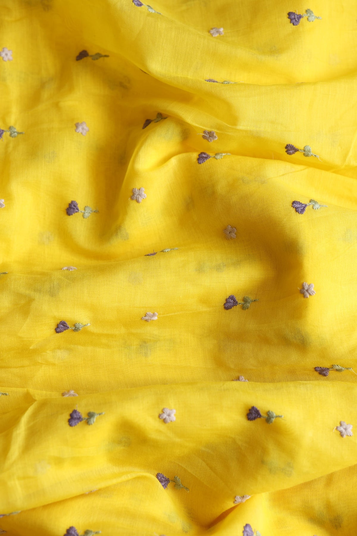 Fabrics - Chanderi embroidery kurti fabric