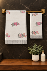 Towels - Waffle Handblock print Towel Set