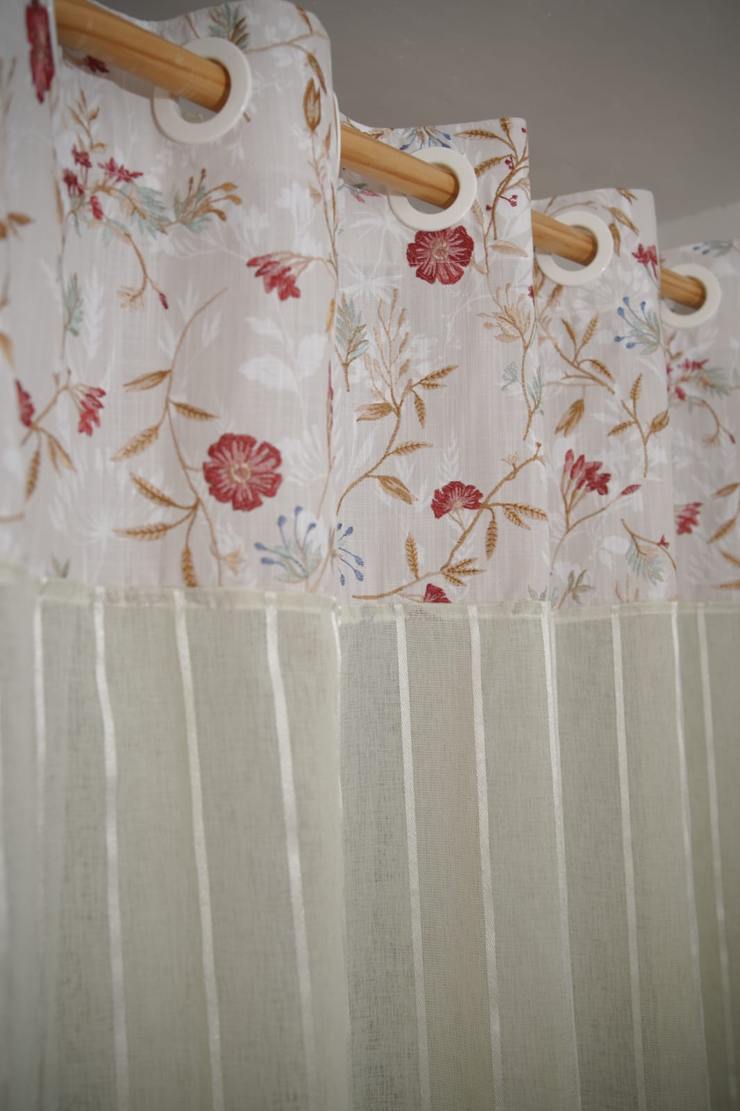 Curtains - Premium designer sheer curtains(semi transparent)