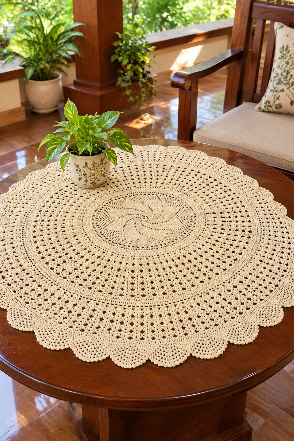 Round Crochet Table Mat / Centerpiece  Coaster