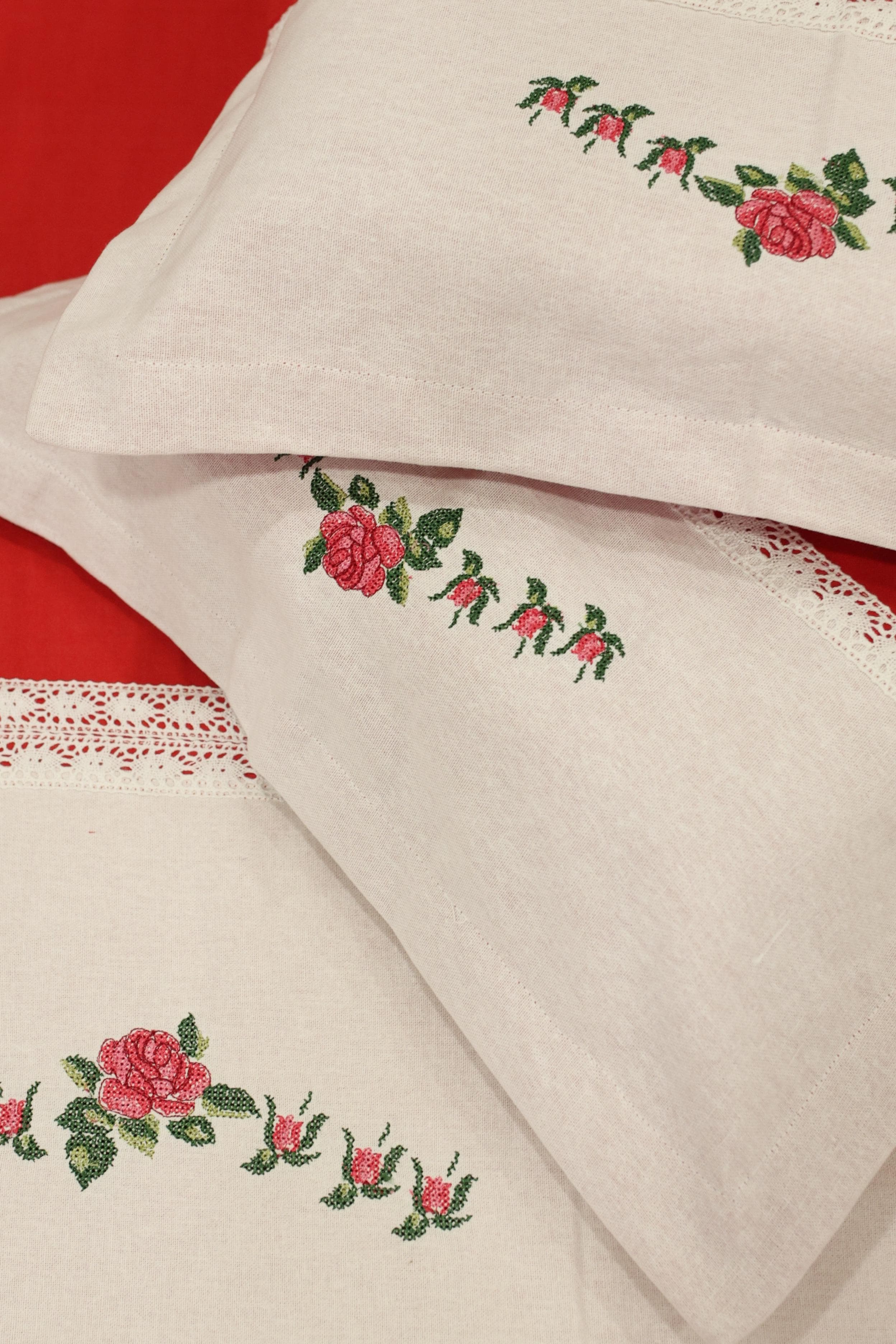 Queen Premium Cross stitch embroidery bedcover - Xmas edition