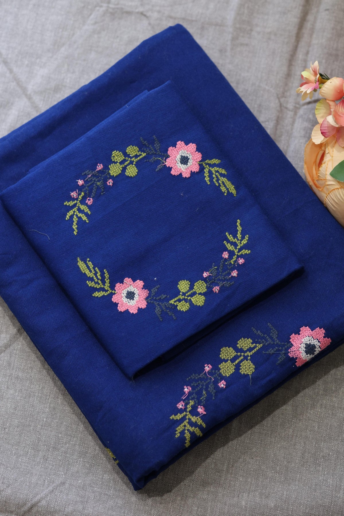Bedsheets - Single Cross stitch embroidery bedsheets