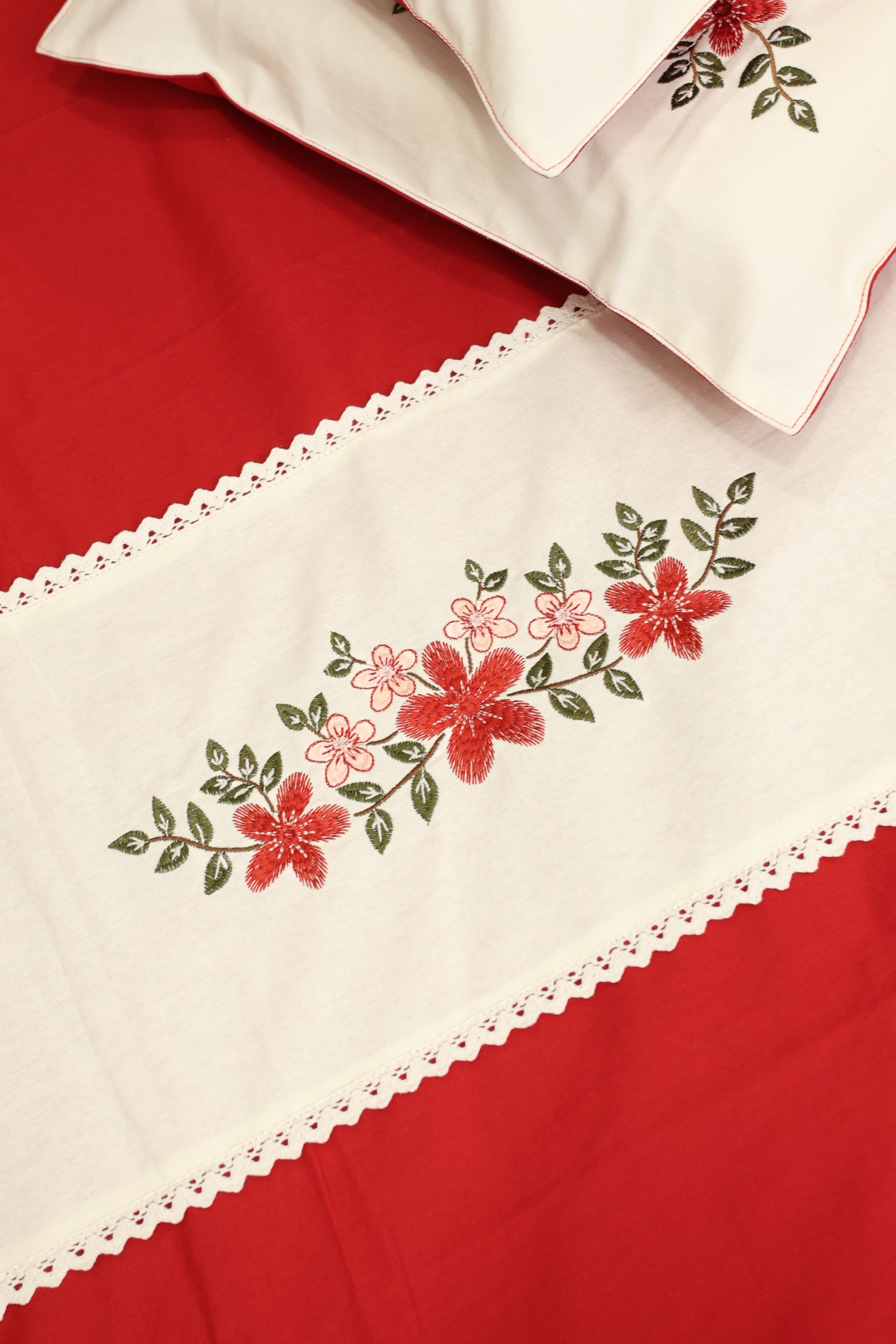Queen Size Premium machine embroidery Christmas Theme Bedsheet Set - Xmas Edition
