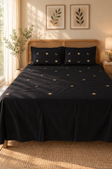 King Size Premium Machine Embroidery Bedsheet Set with 2 Pillow Covers (108x108)