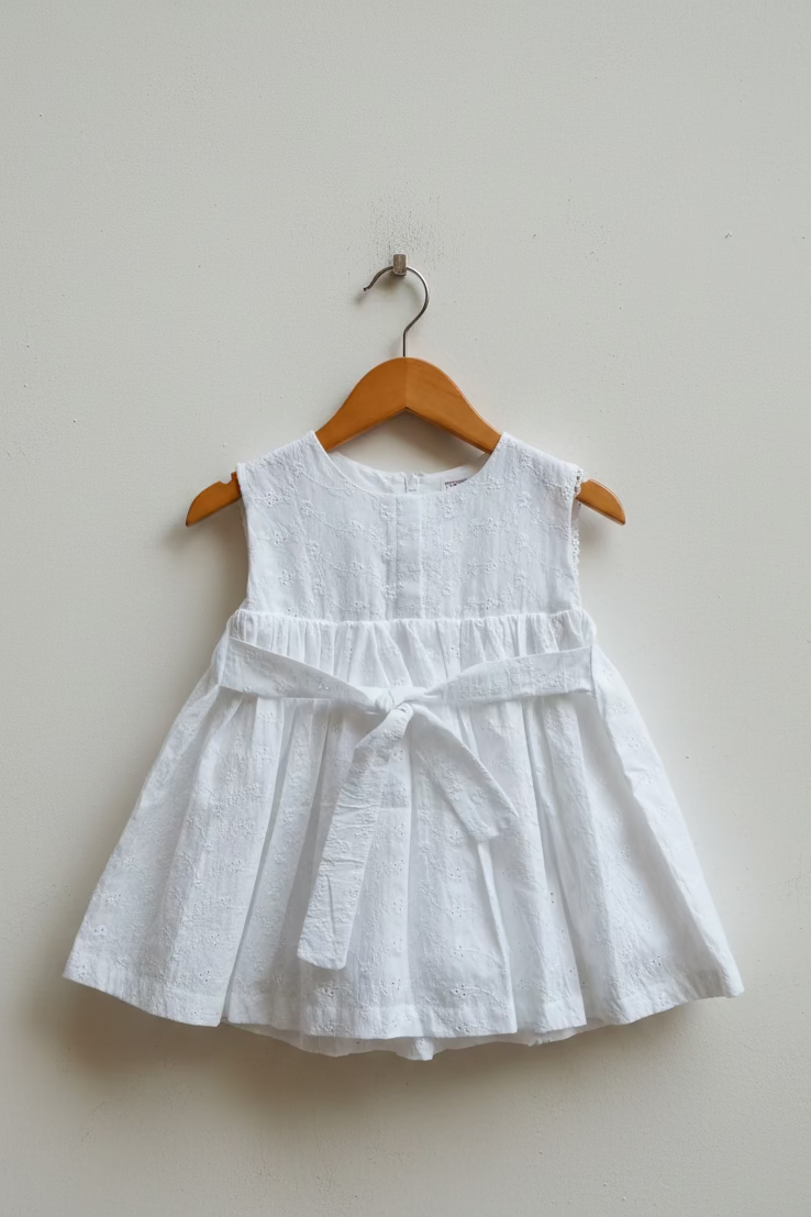 Kids dress - Hakoba with embroidery 10-12 months