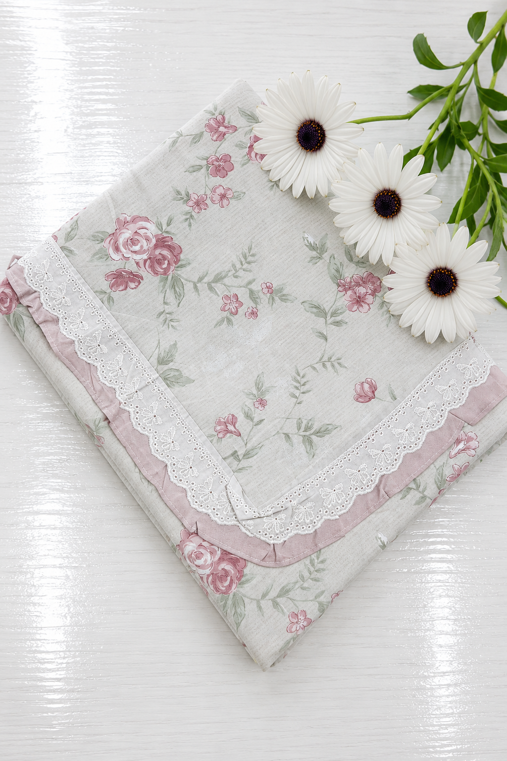 Bedsheets - Premium King cotton lace bedsheets majestic