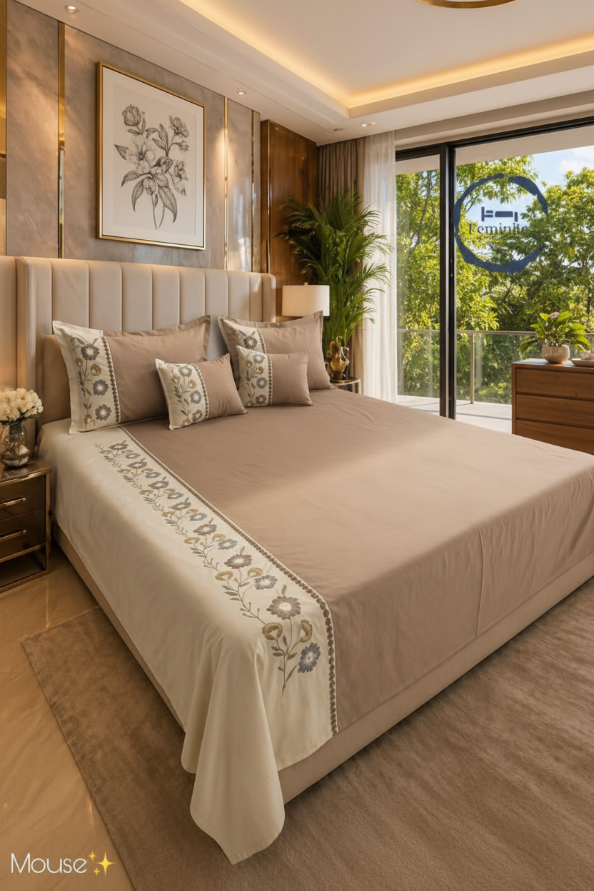 Full bedding set - Premium embroidery 5 pcs set