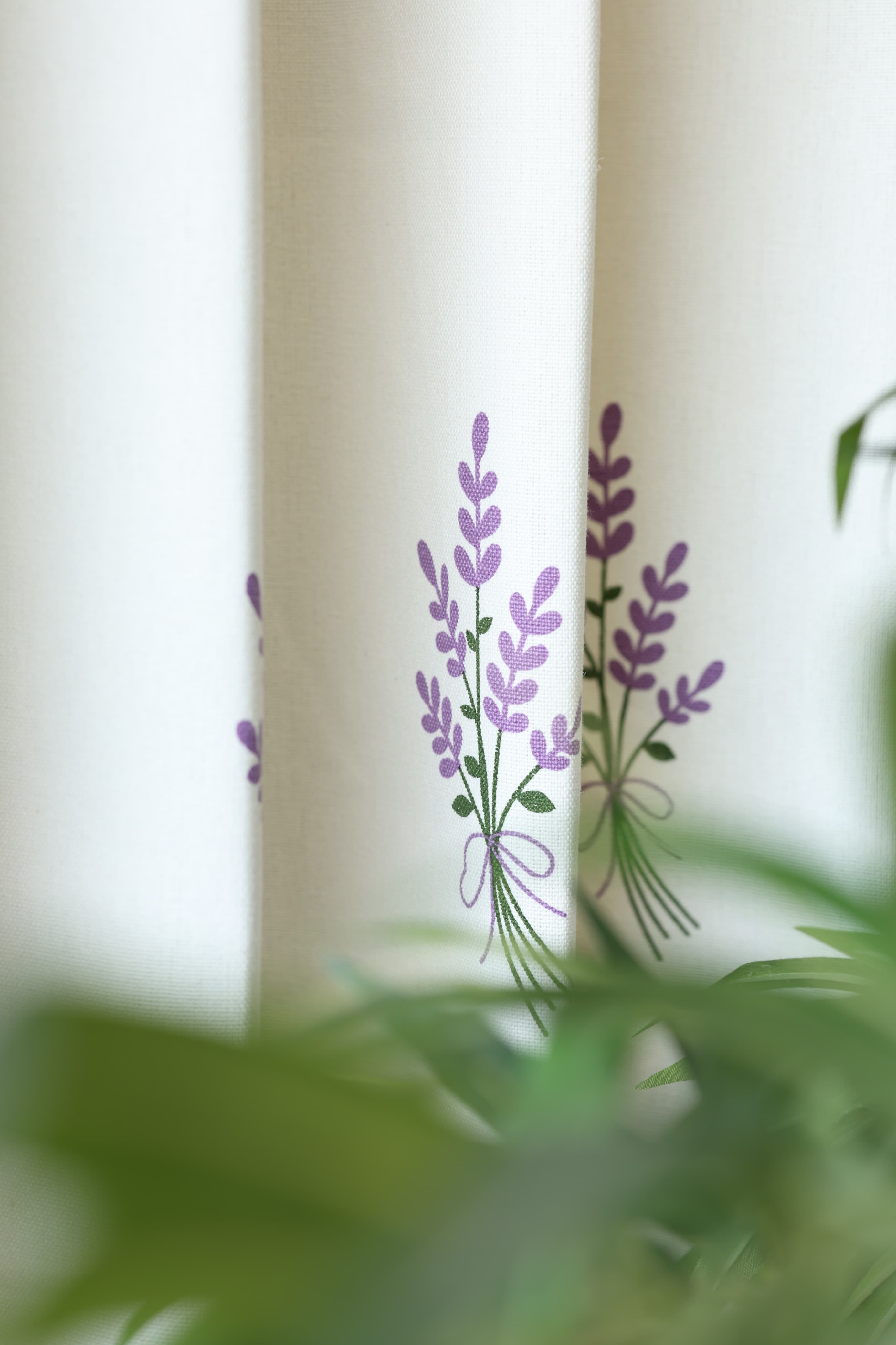 Curtains - Opaque floral curtains off white base