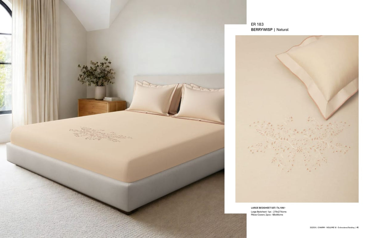 Bedsheets - King Premium machine embroidery bedsheets Sansaar : Saembro