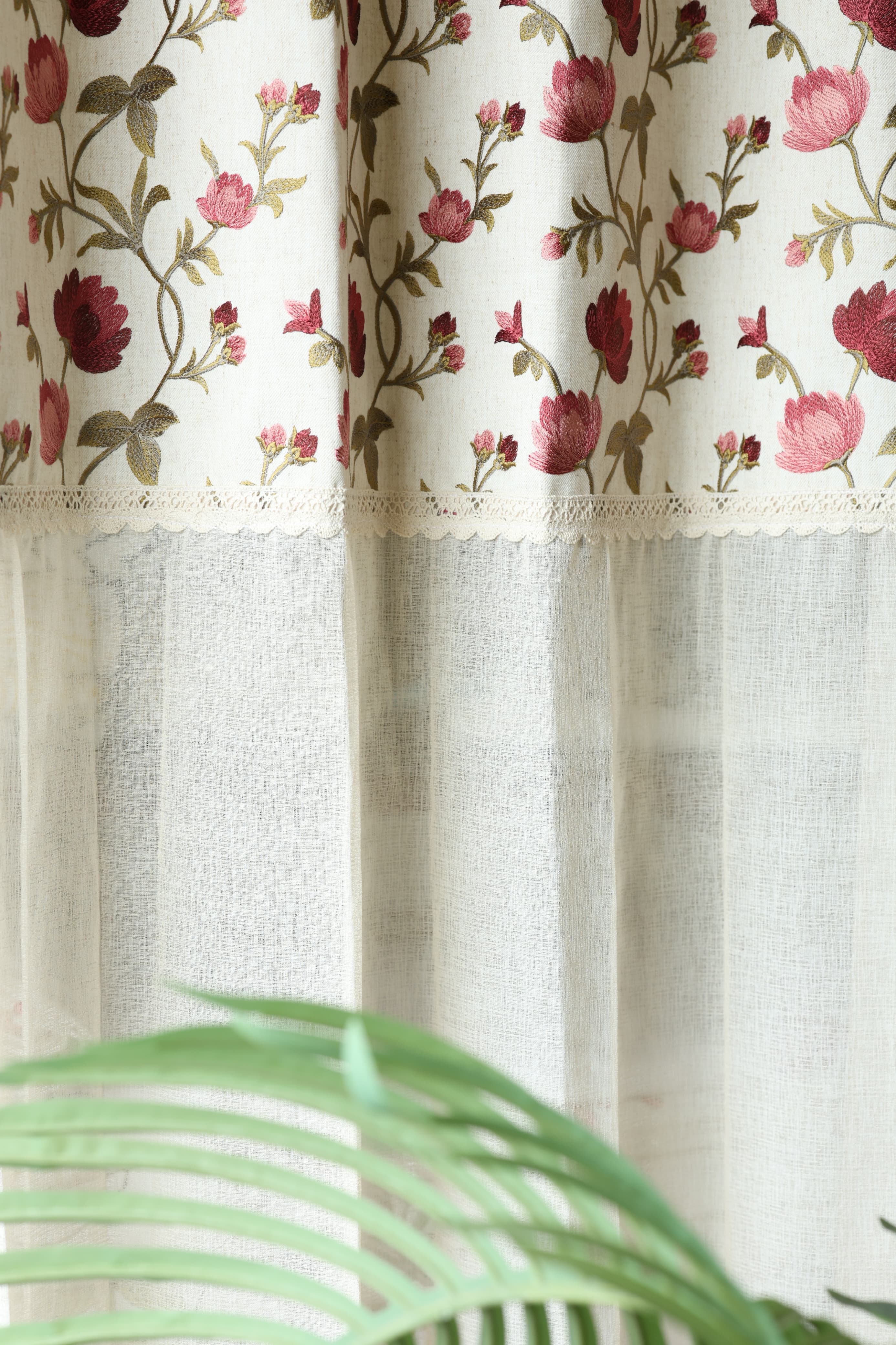 Premium Embroidery Sheer Curtain - Busan