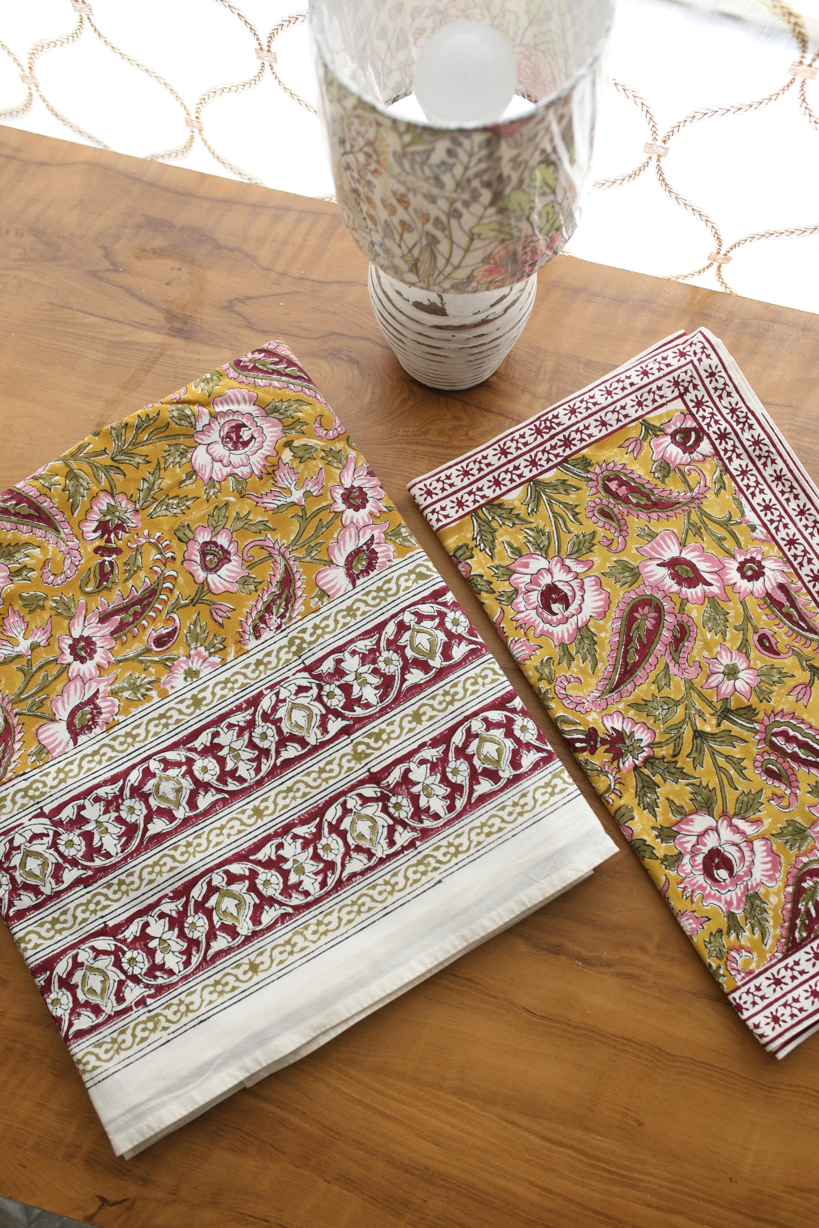 Mugal Bedsheets - King premium handblock print cotton bedsheets