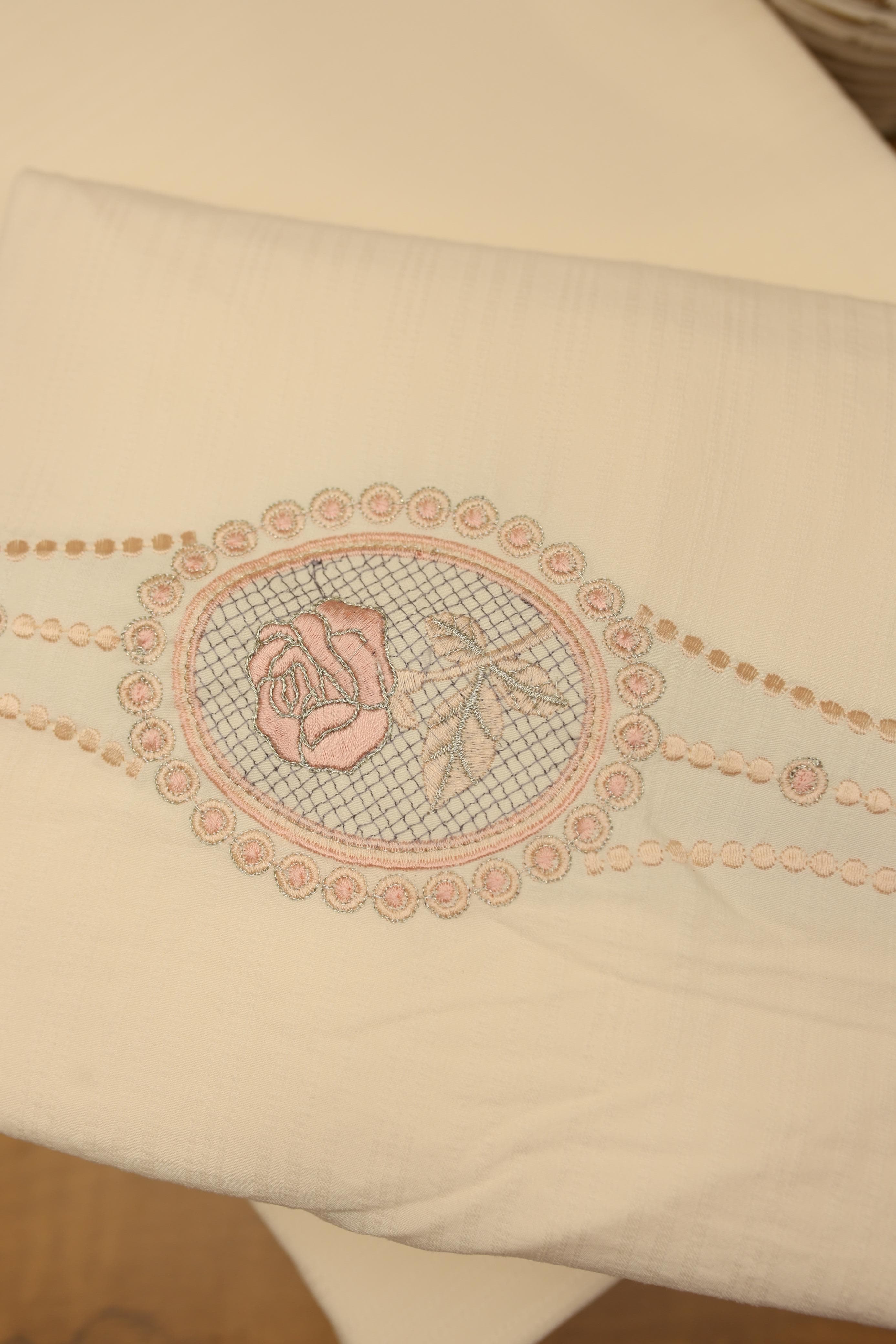 Bedsheets - Queen Premium Embroidery Bedsheet – Blush Rose Solid