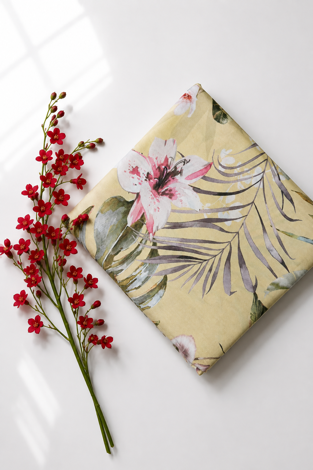 Bedsheets - Premium digital print floral king size soft cotton bedsheets (Souv)