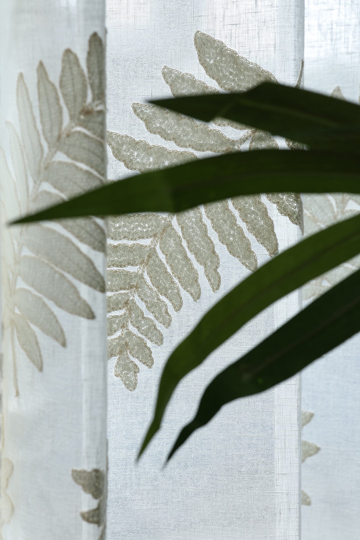 Curtains - Applique Premium Embroidery sheer curtains meher prebooking white base