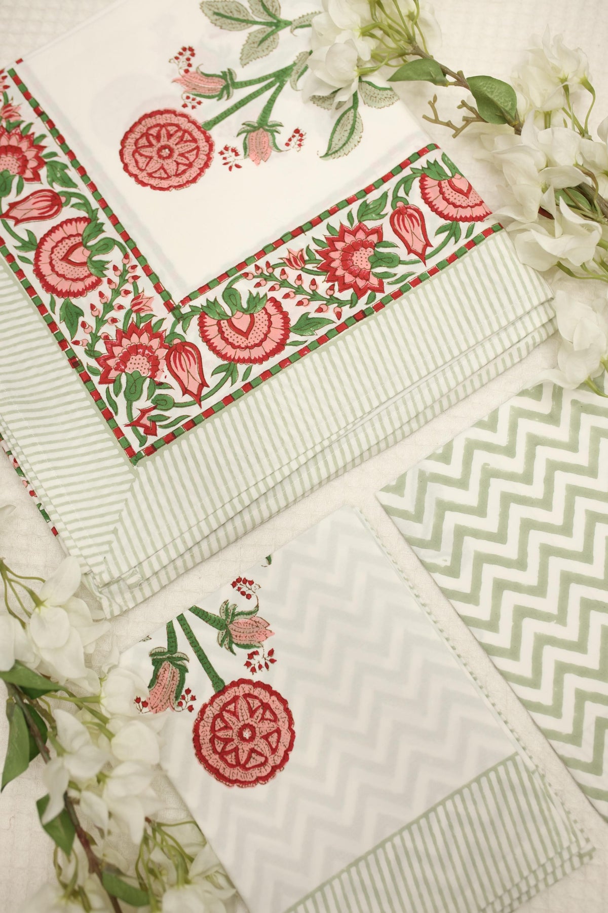 Bedsheets - King Percale cotton handblock bedsheets