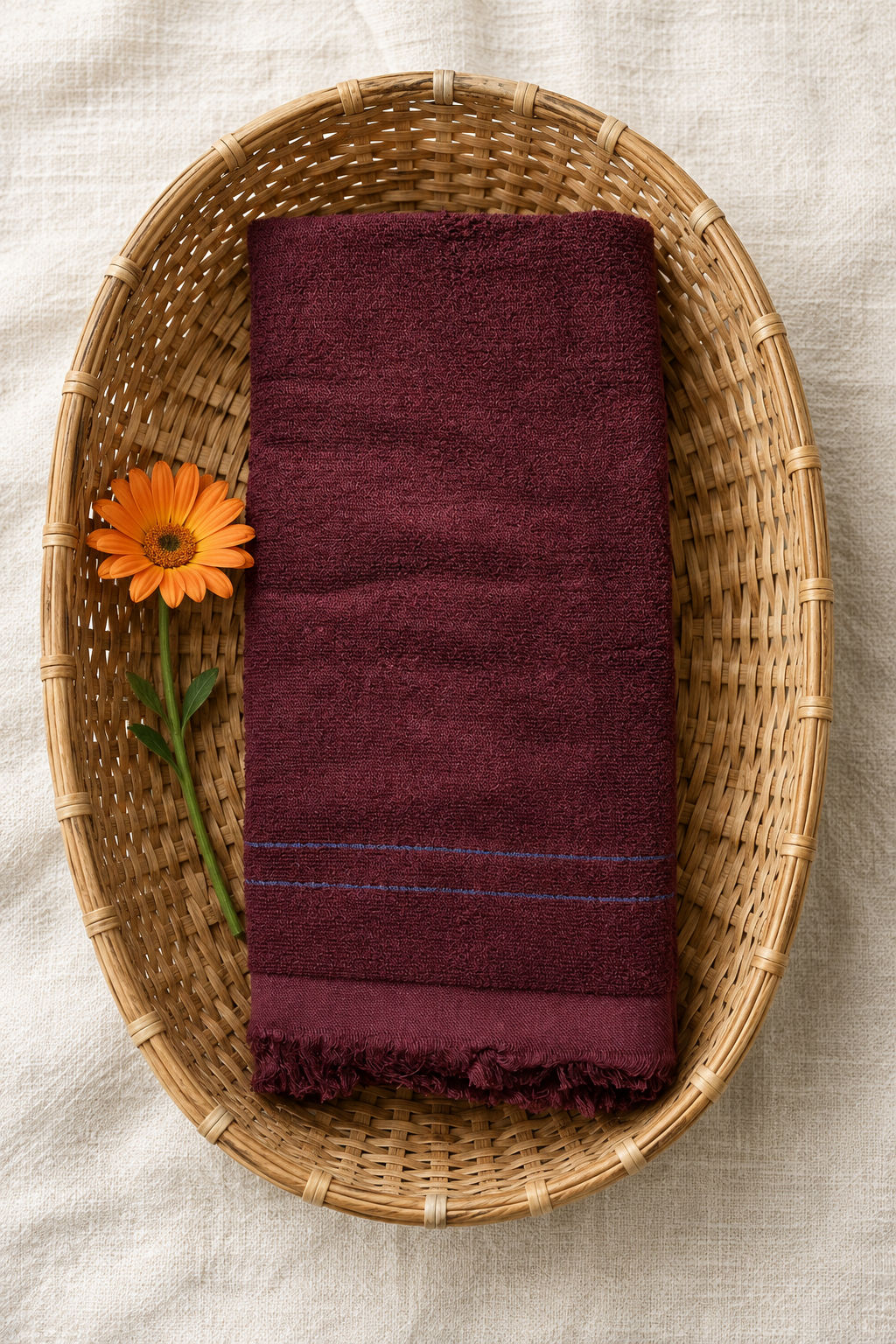 Bath towel(thorthu) 30*60 inches(Burnt Maroon)