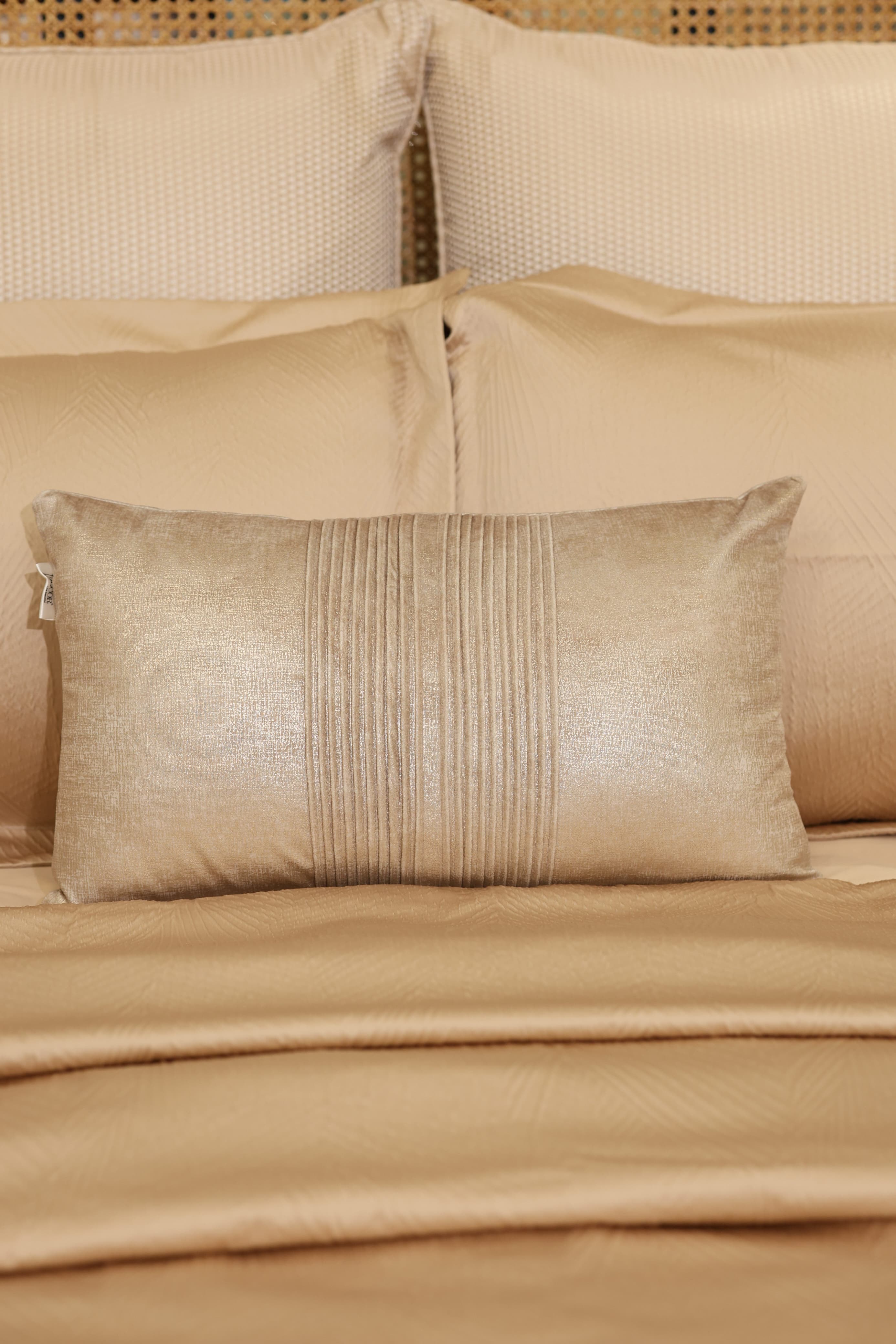 Champagne Luxe Cotton Bed Linen Ensemble with Duvet Cover Ddecor