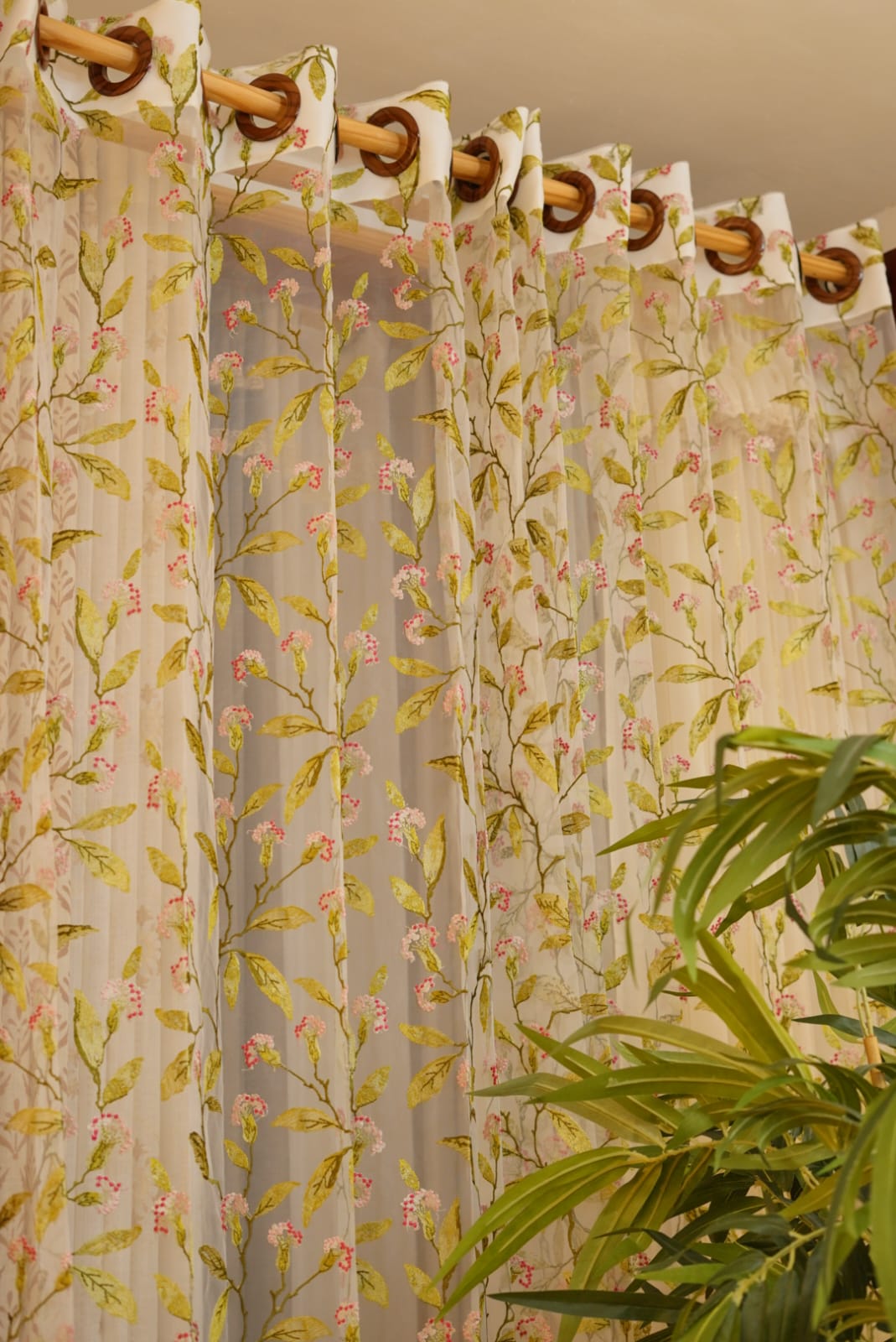 Curtains - Premium embroidery sheer curtain prebooking  (description )
