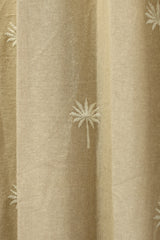 Curtains - jute beige opaque embroidery curtains