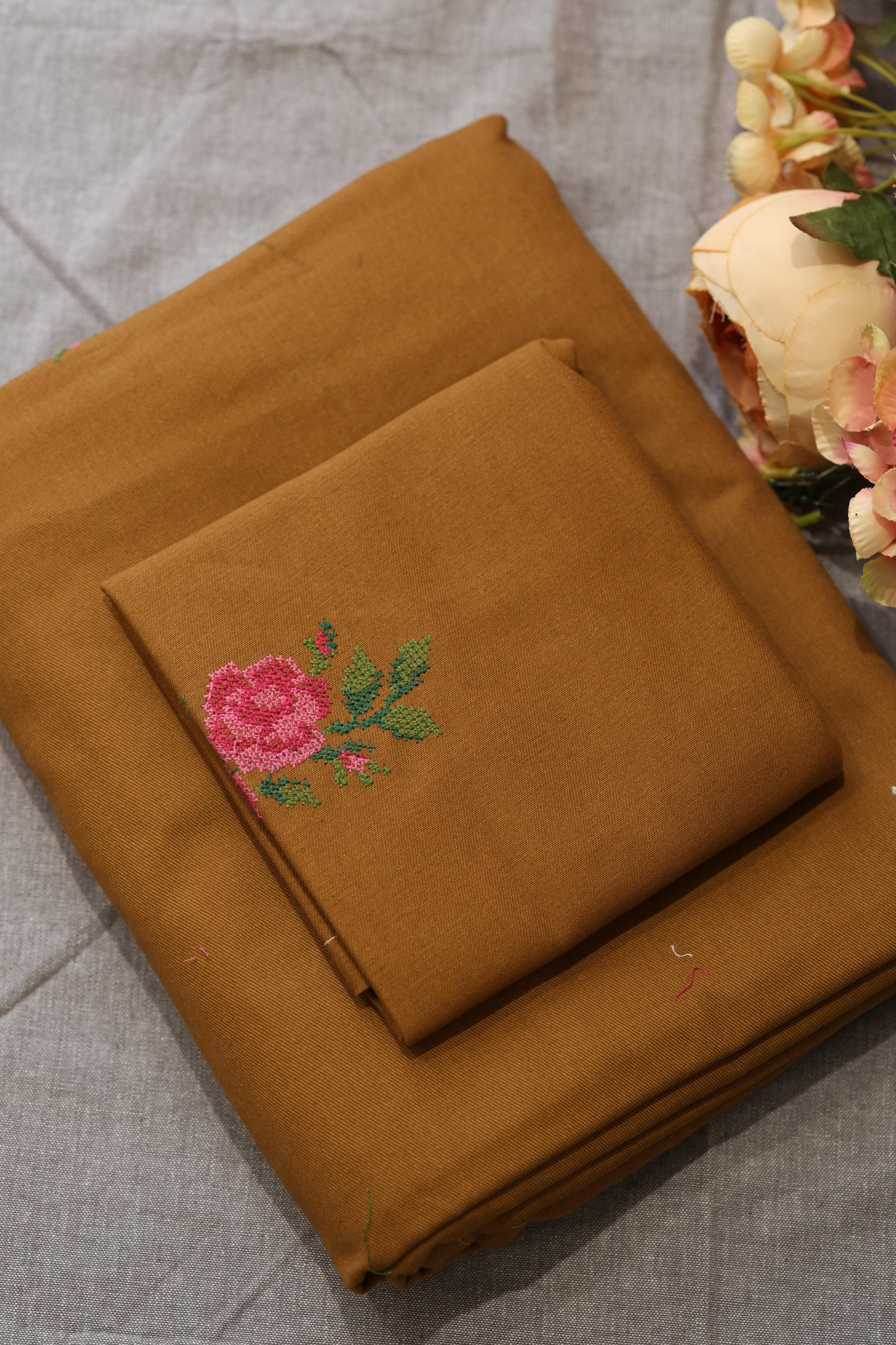 Bedsheets - Single Cross stitch embroidery bedsheets