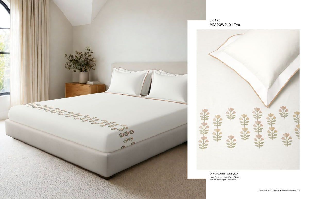 Bedsheets - King Premium machine embroidery bedsheets Sansaar : Saembro