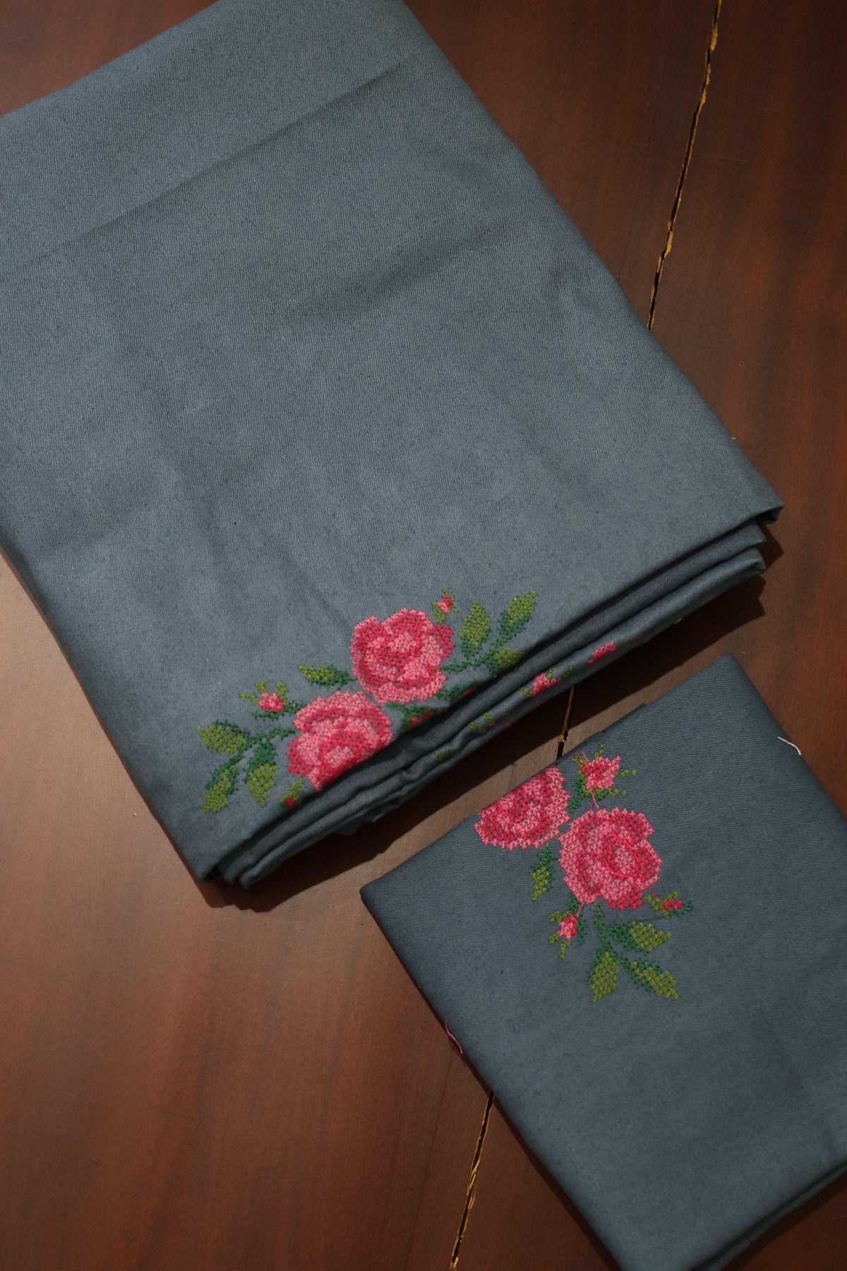 Bedsheets - Single Cross stitch embroidery bedsheets