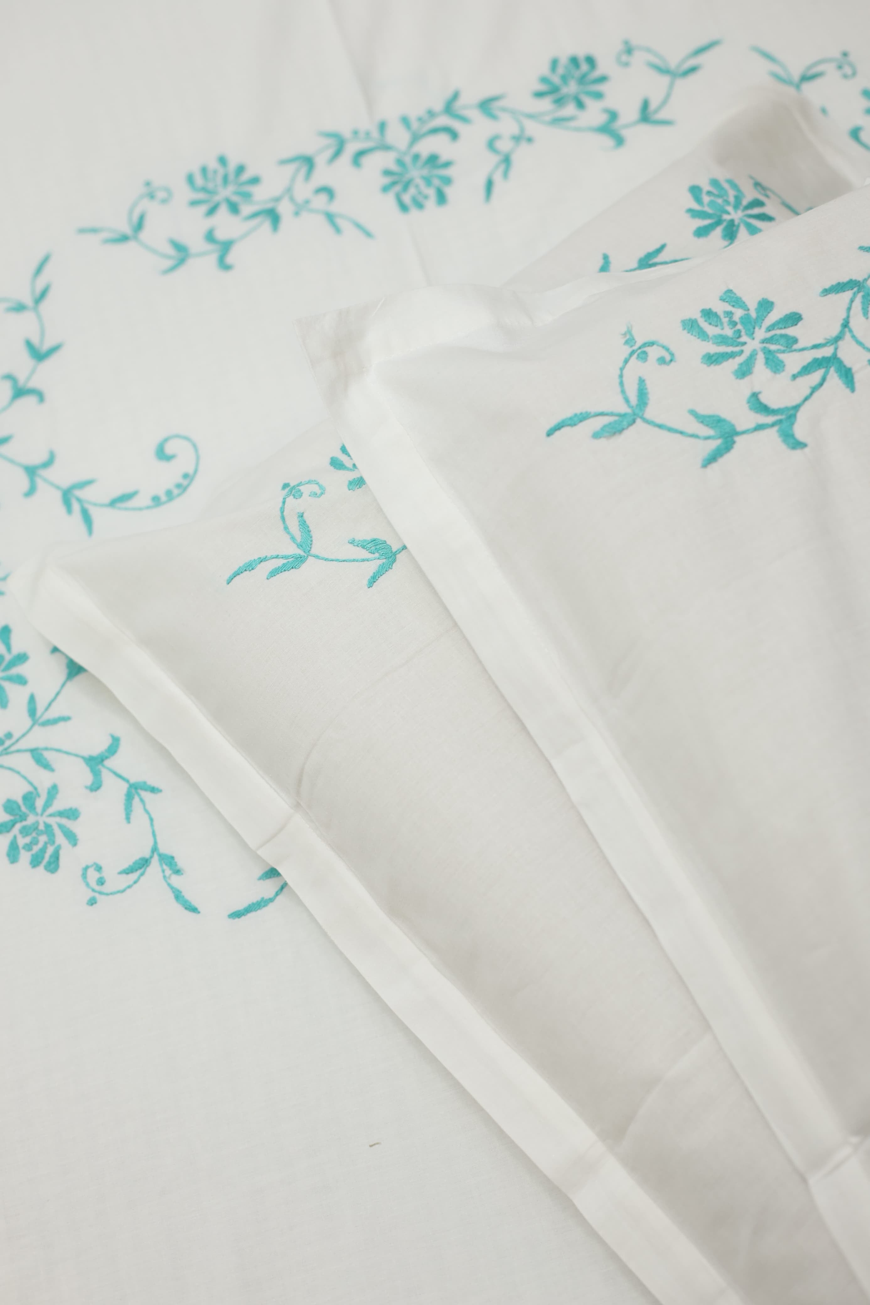 Bedsheets:King premium hand embroidered bedsheets HEK