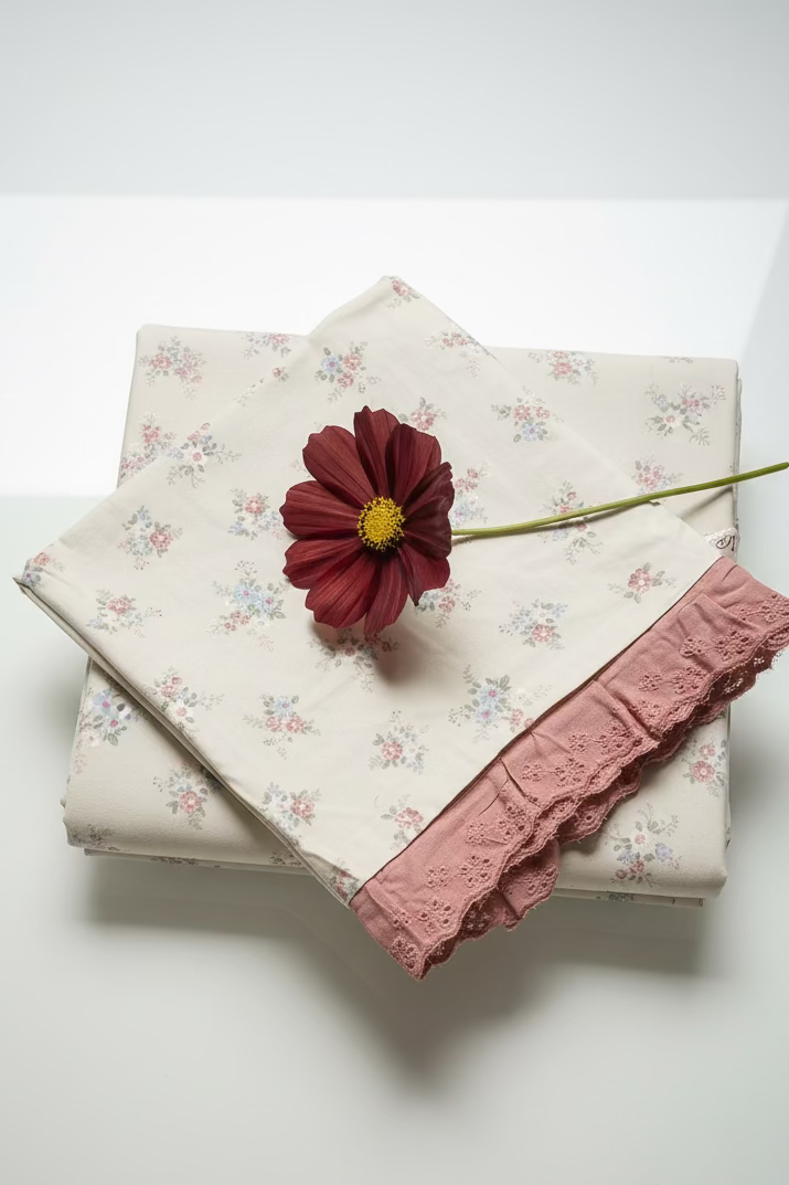 Bedsheets - Premium King soft cotton lace bedsheets majestic