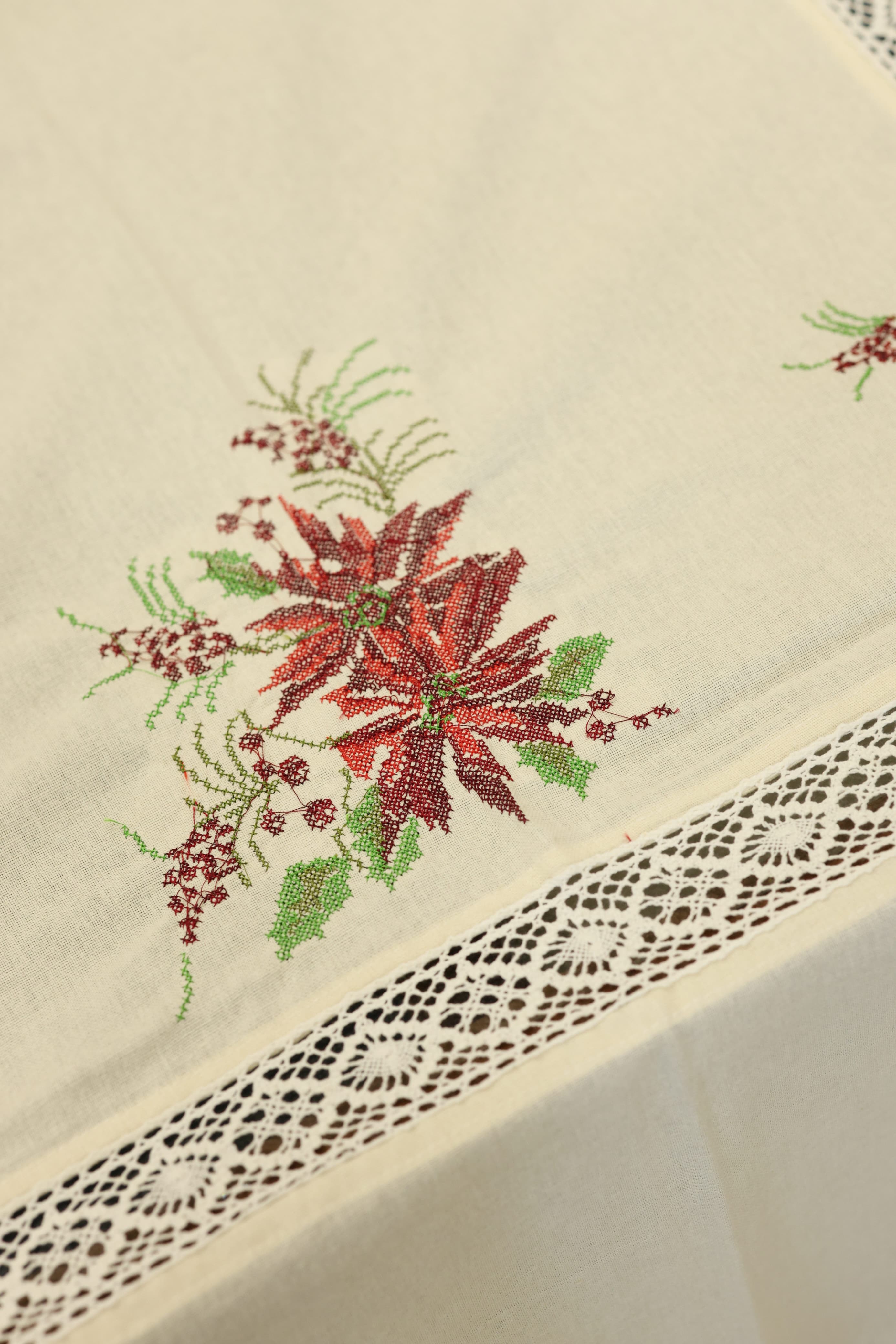 Table cloths-8 seater cross stitch embroidered