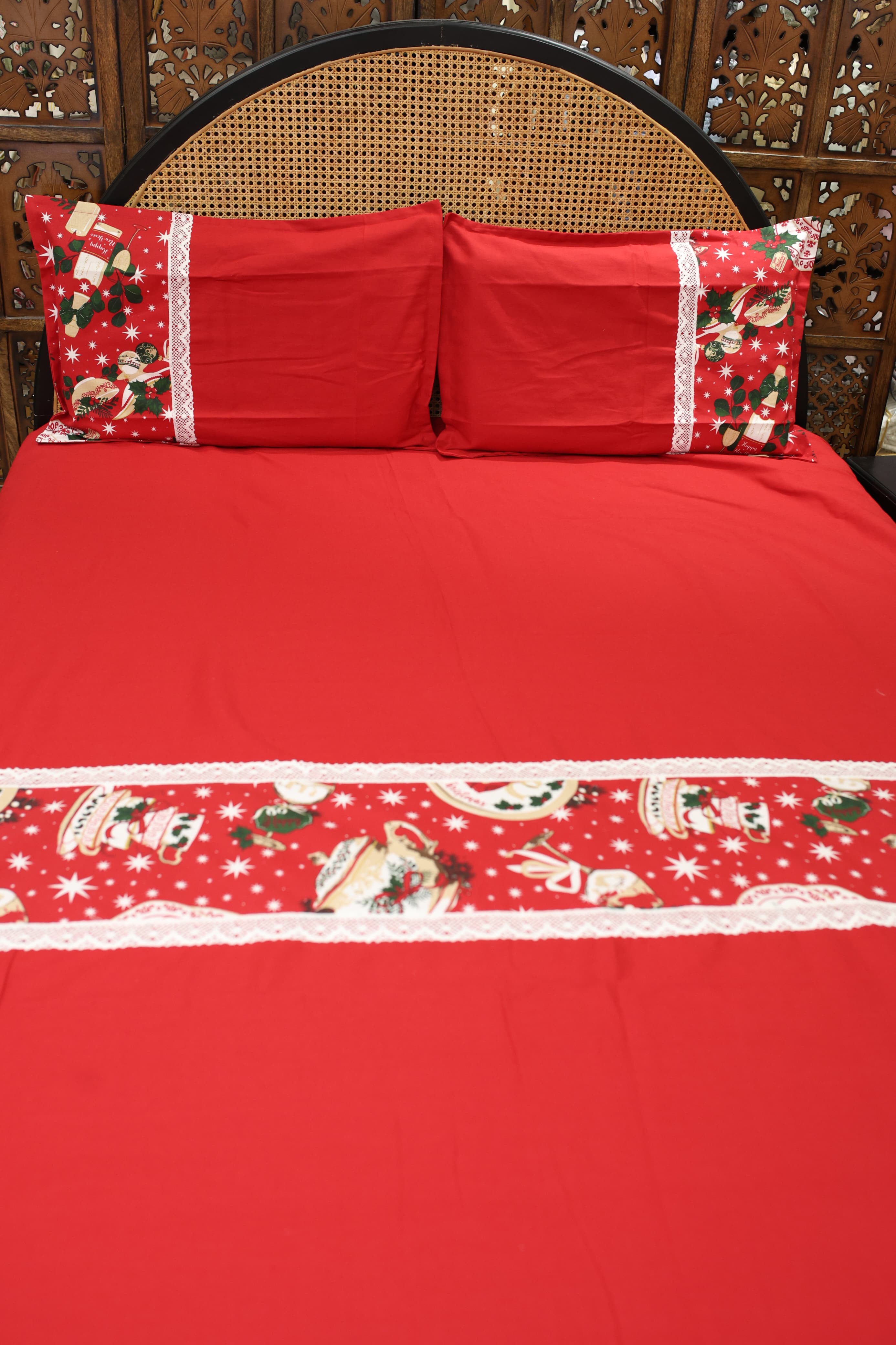 Queen Size Christmas Theme Bedsheet Set - Xmas Edition