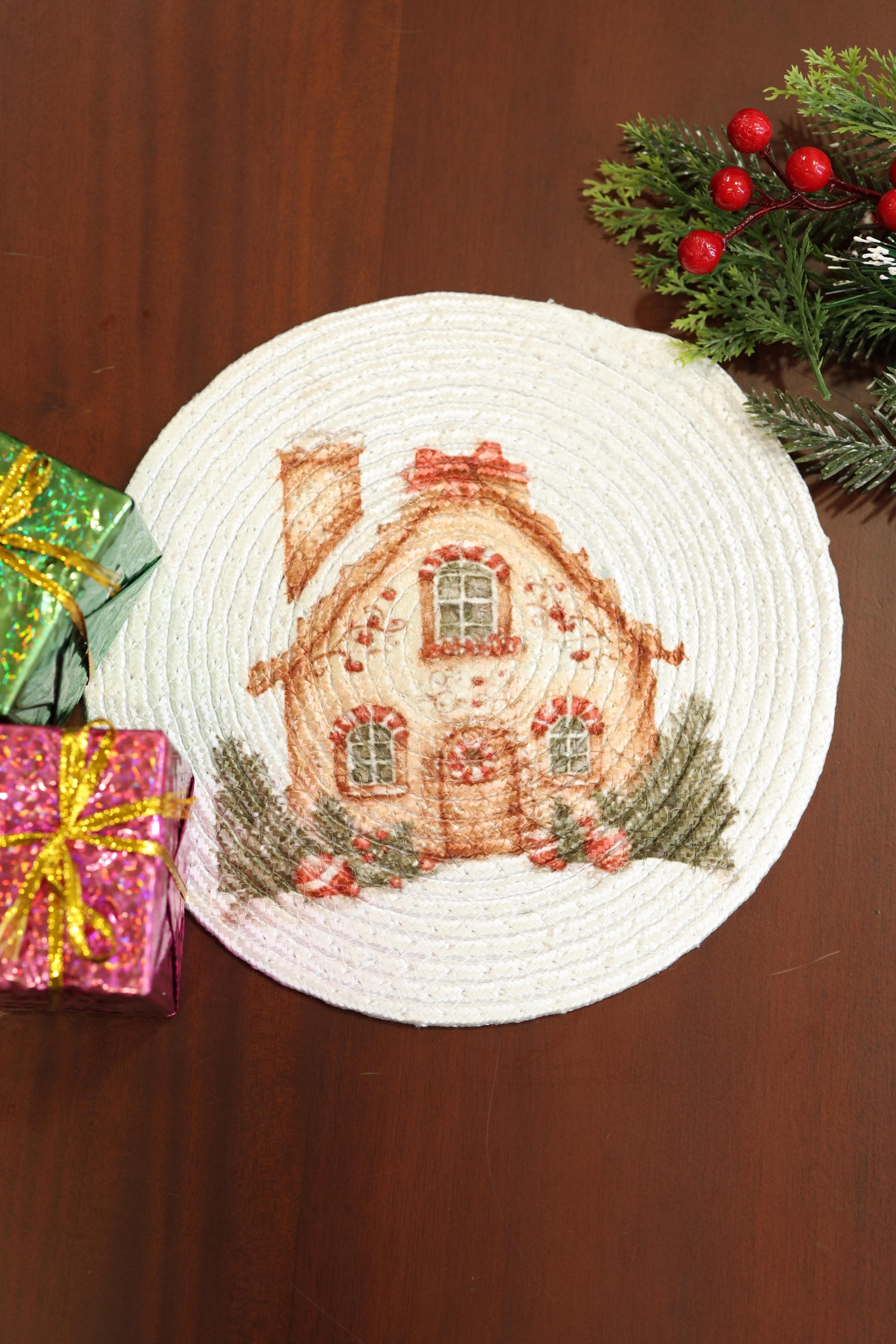 Gingerbread House Printed Coaster
