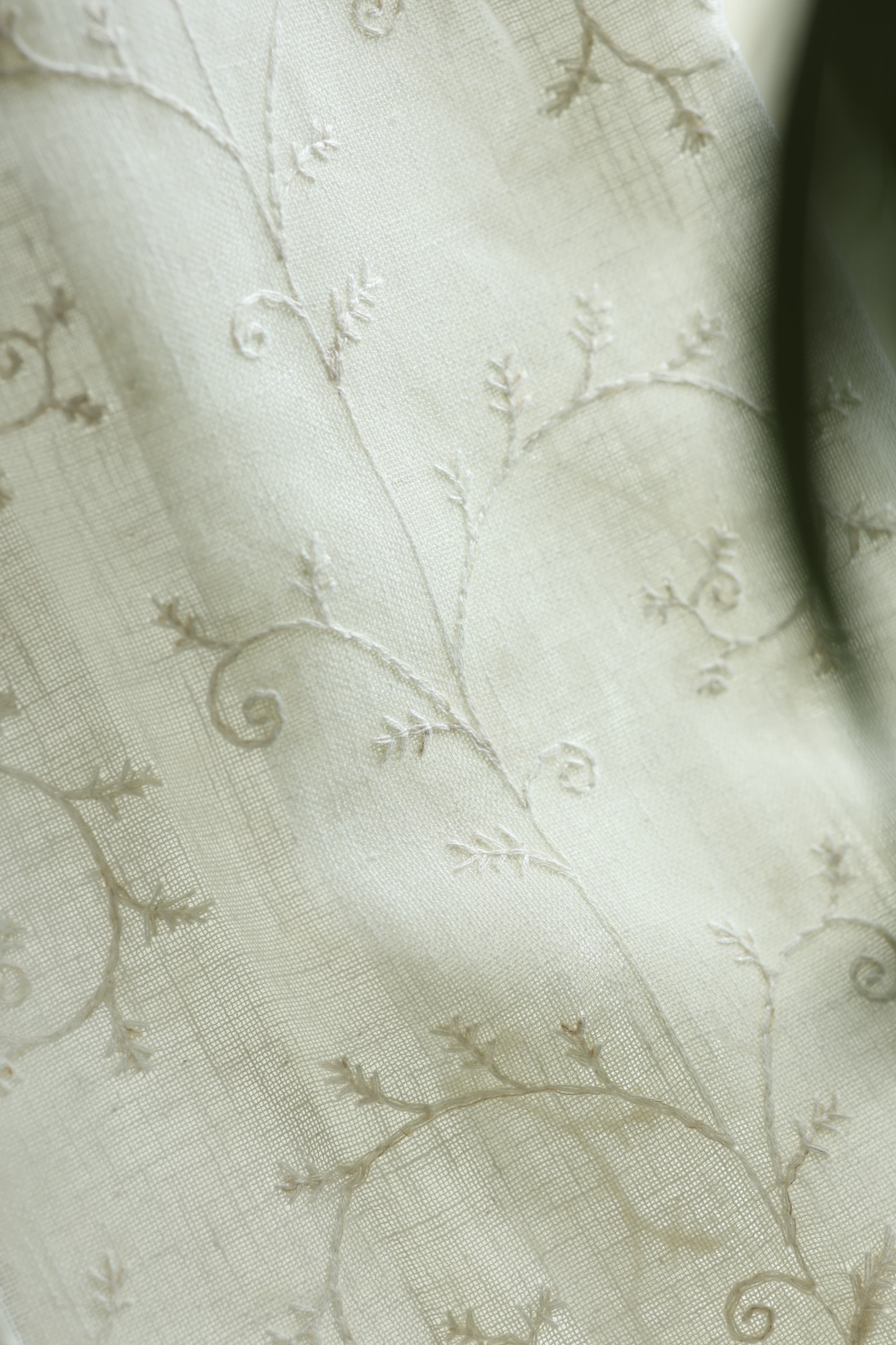 Curtain - Premium Embroidery sheer curtains meera ( off white base) prebooking pearl