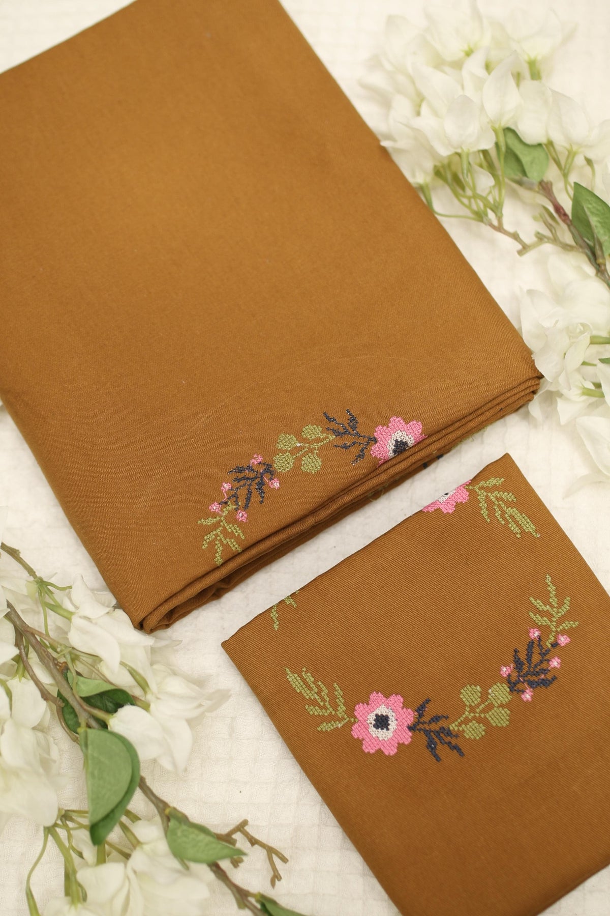 Bedsheets - Single Cross stitch embroidered bedsheets