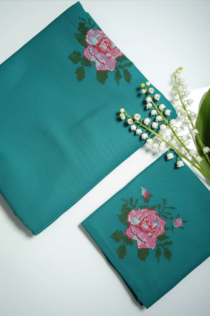 Bedsheets - Single Cross stitch embroidery bedsheets