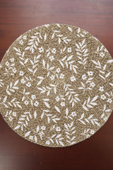 Floral Block Print Placemat / Table Coaster (14 Inch)