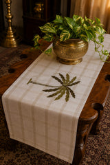 Onam Striped Table Runner - 6 seater (Embroidery)