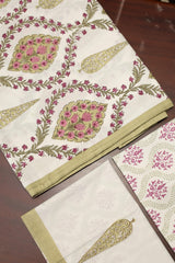 Bedsheets - Premium Queen white lily percale cotton bedsheets