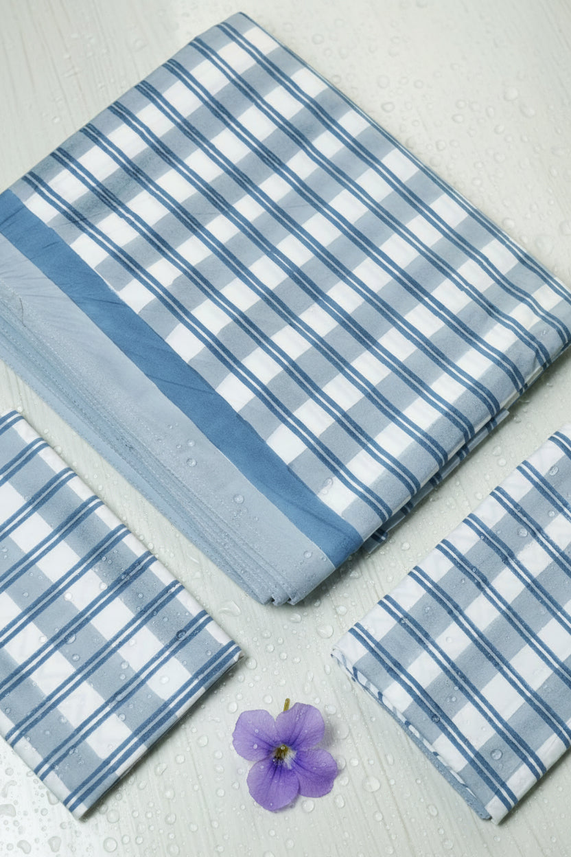 Bedsheets - King handblock white lily bedsheets percale cotton