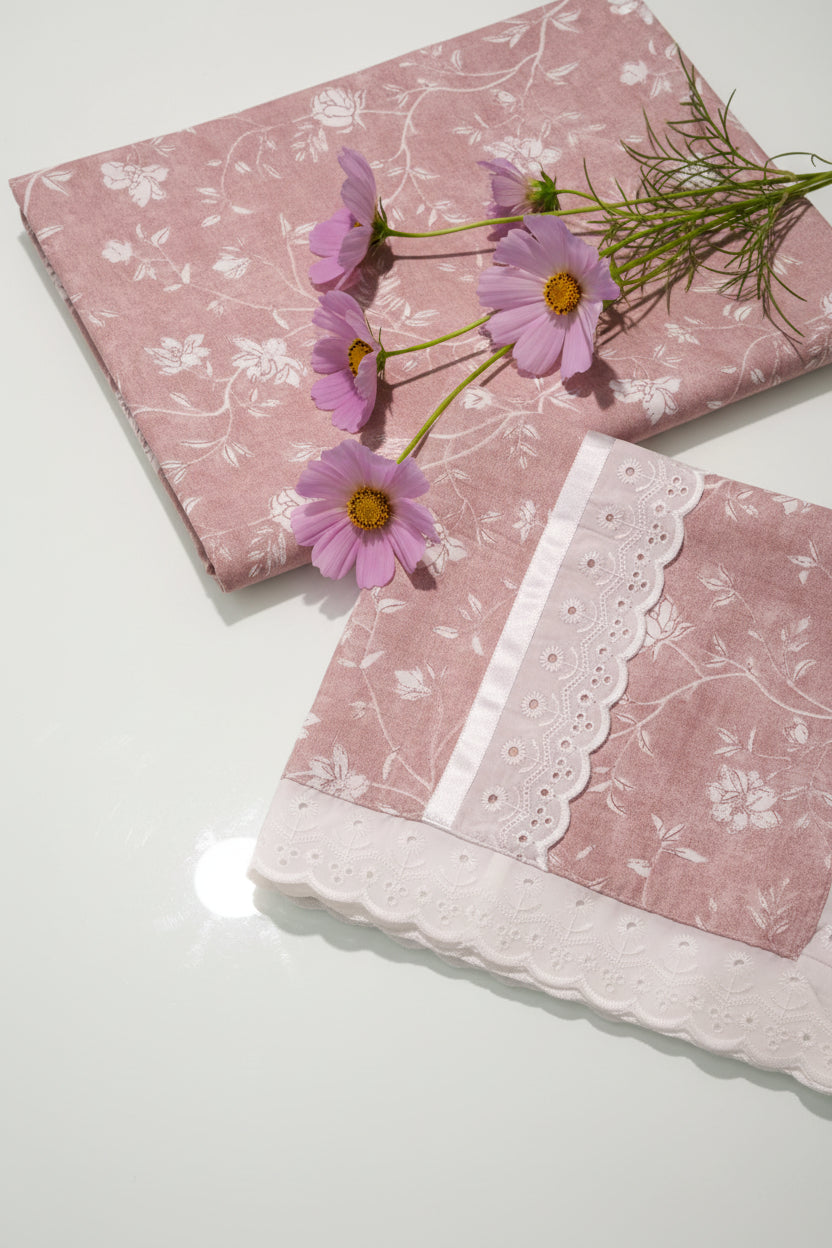 Bedsheets - Queen soft cotton lace bedsheets flora & lace