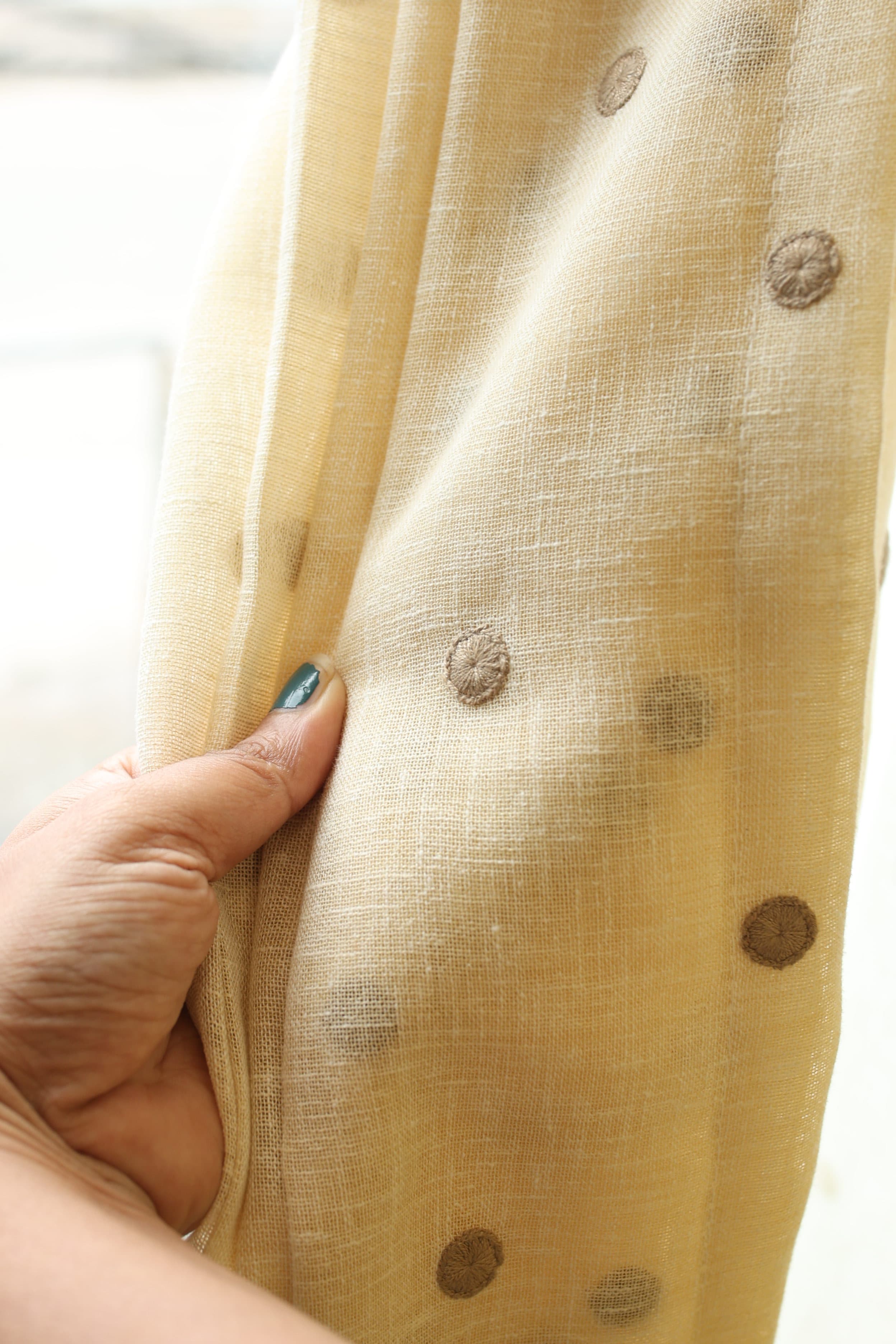 Mocha Dot Premium Embroidery Sheer Curtains (Prebooking )