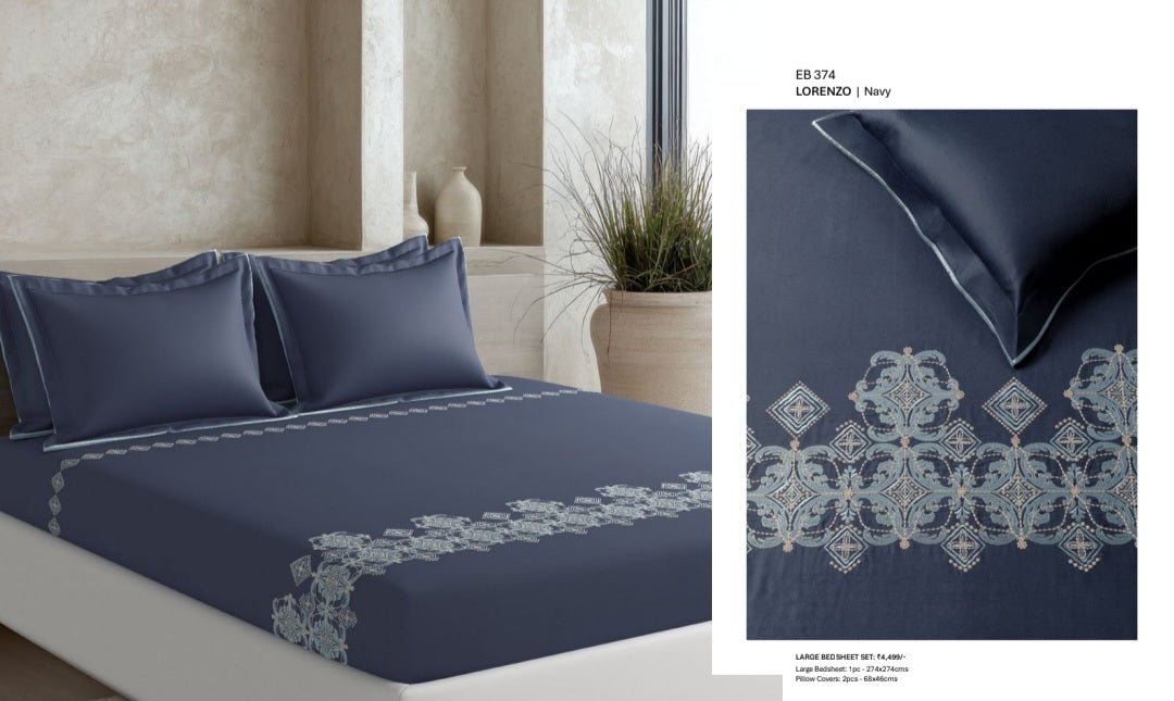 Bedsheets - King Premium machine embroidery bedsheets Sansaar : Saembro (Ench)