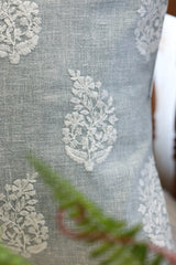 Sage Grey Floral Embroidered Cushion Cover-pre booking