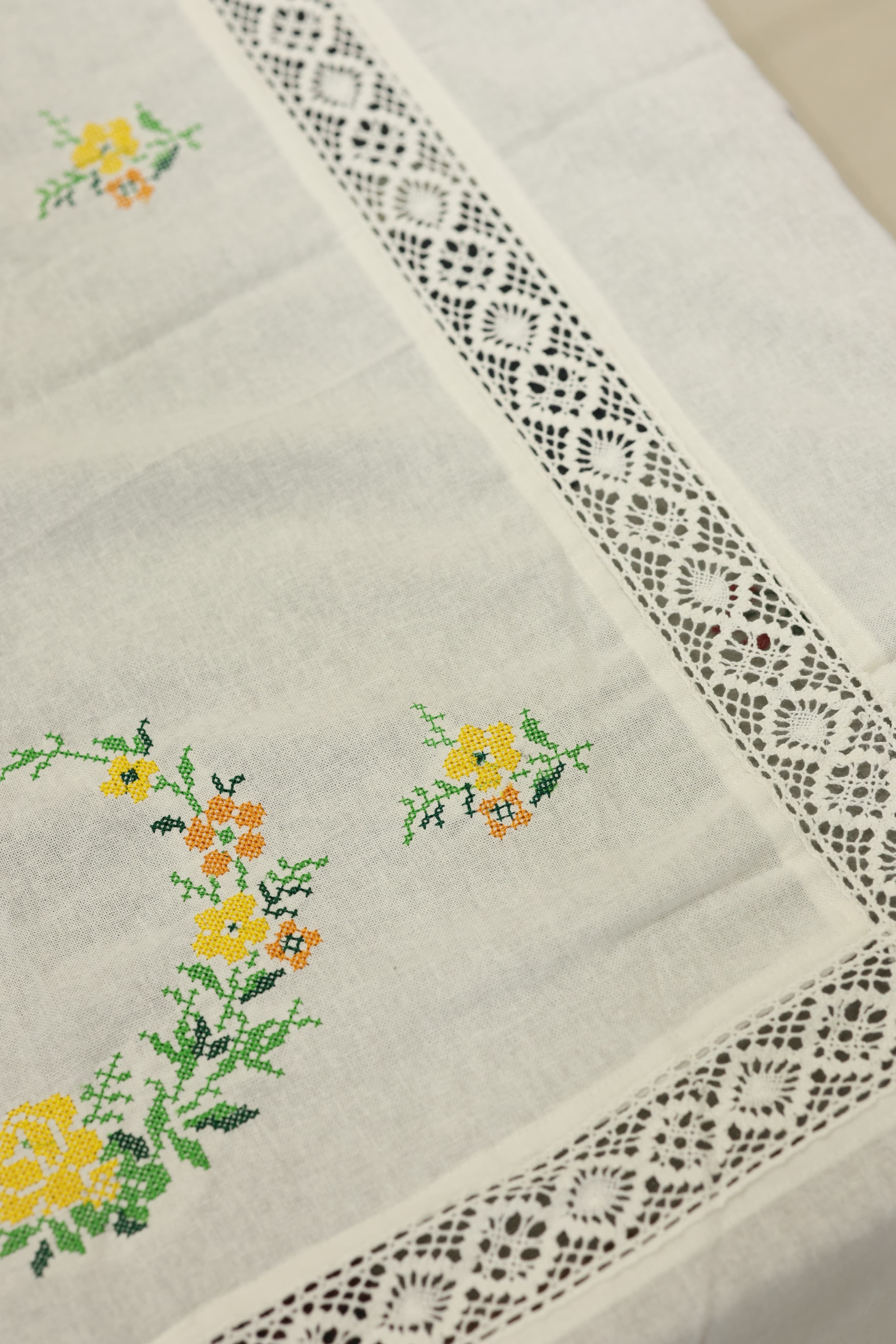 Table cloths - 8 seater cross stitch embroidery