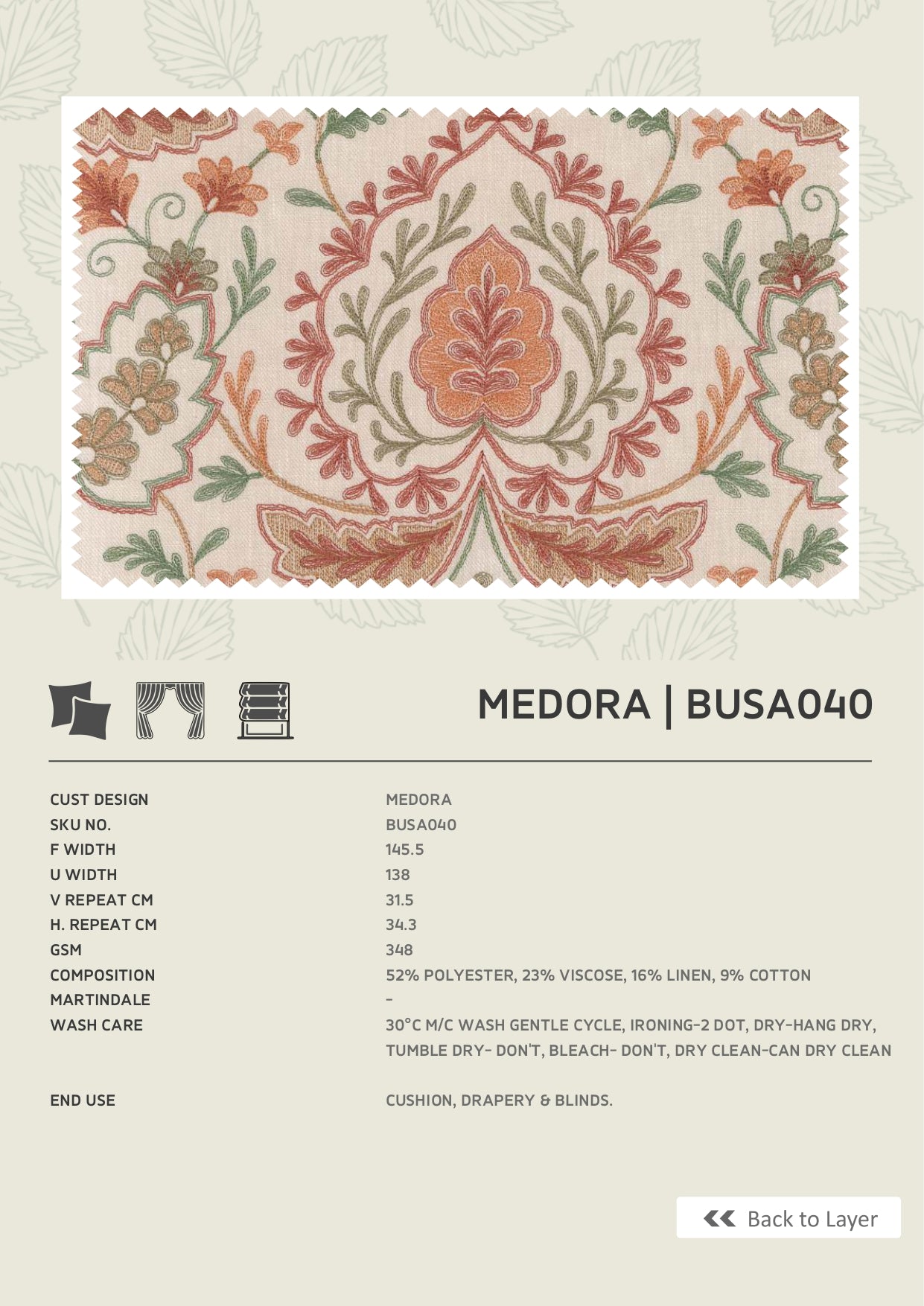 Fabric only-Premium embroidered curtains fabric only(Blinds, Curtains, Cushion covers)