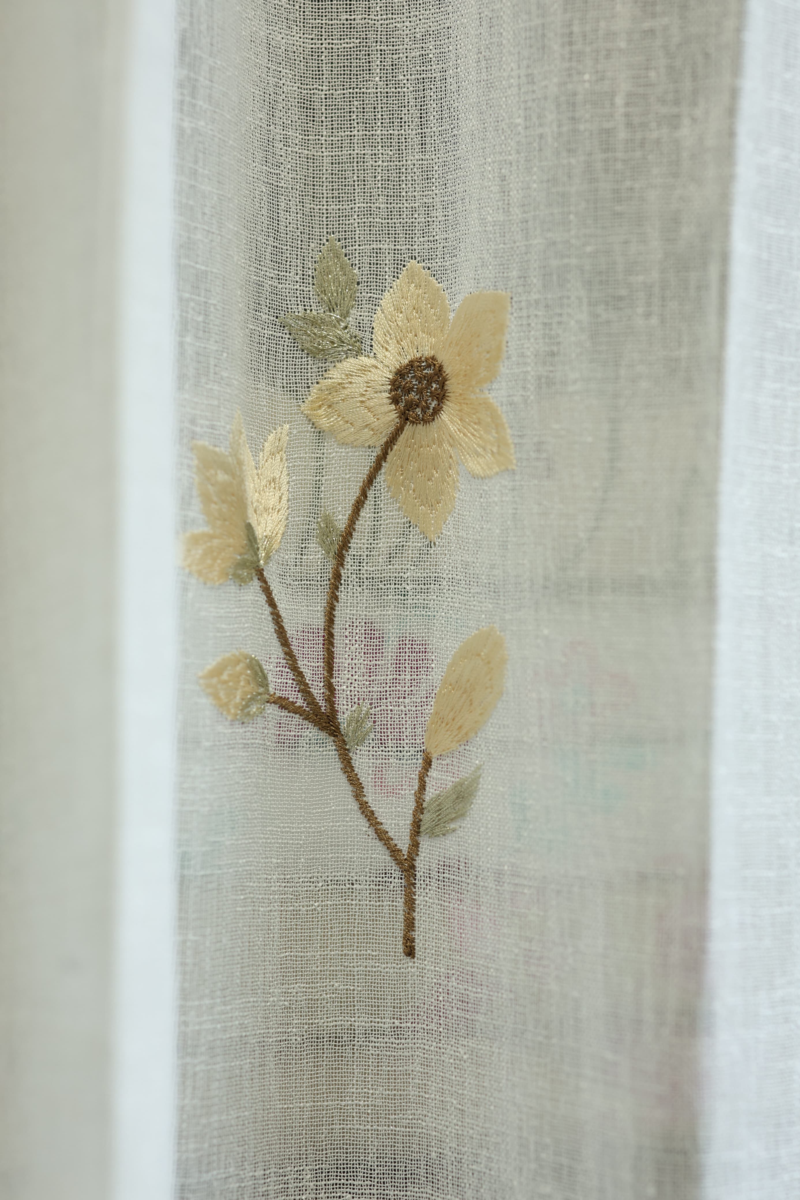 Marigold Embroidery Sheer Curtain