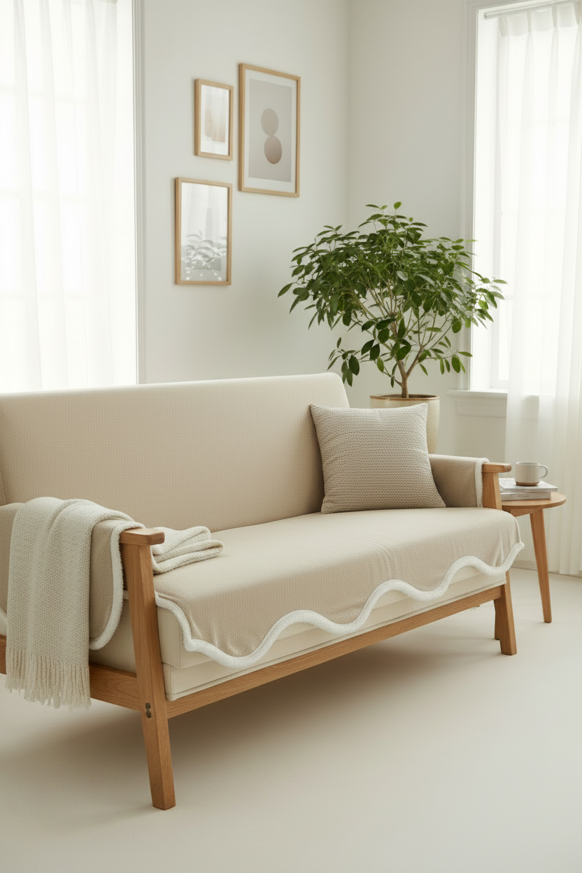 Sofa protector ( meter per) description 𝗕𝗲𝗶𝗴𝗲 colour