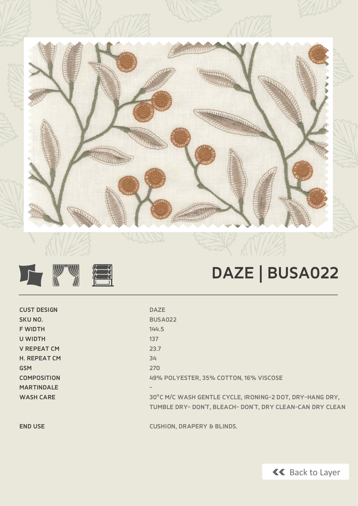 Fabric only-Premium embroidered curtains fabric only(Blinds, Curtains, Cushion covers)