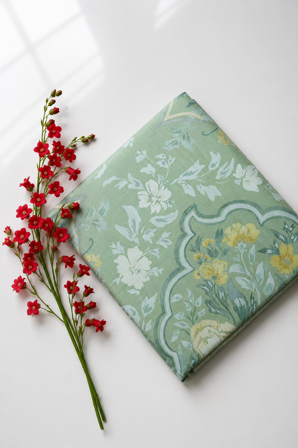 Bedsheets - Premium digital print floral king size soft cotton bedsheets (Souv)