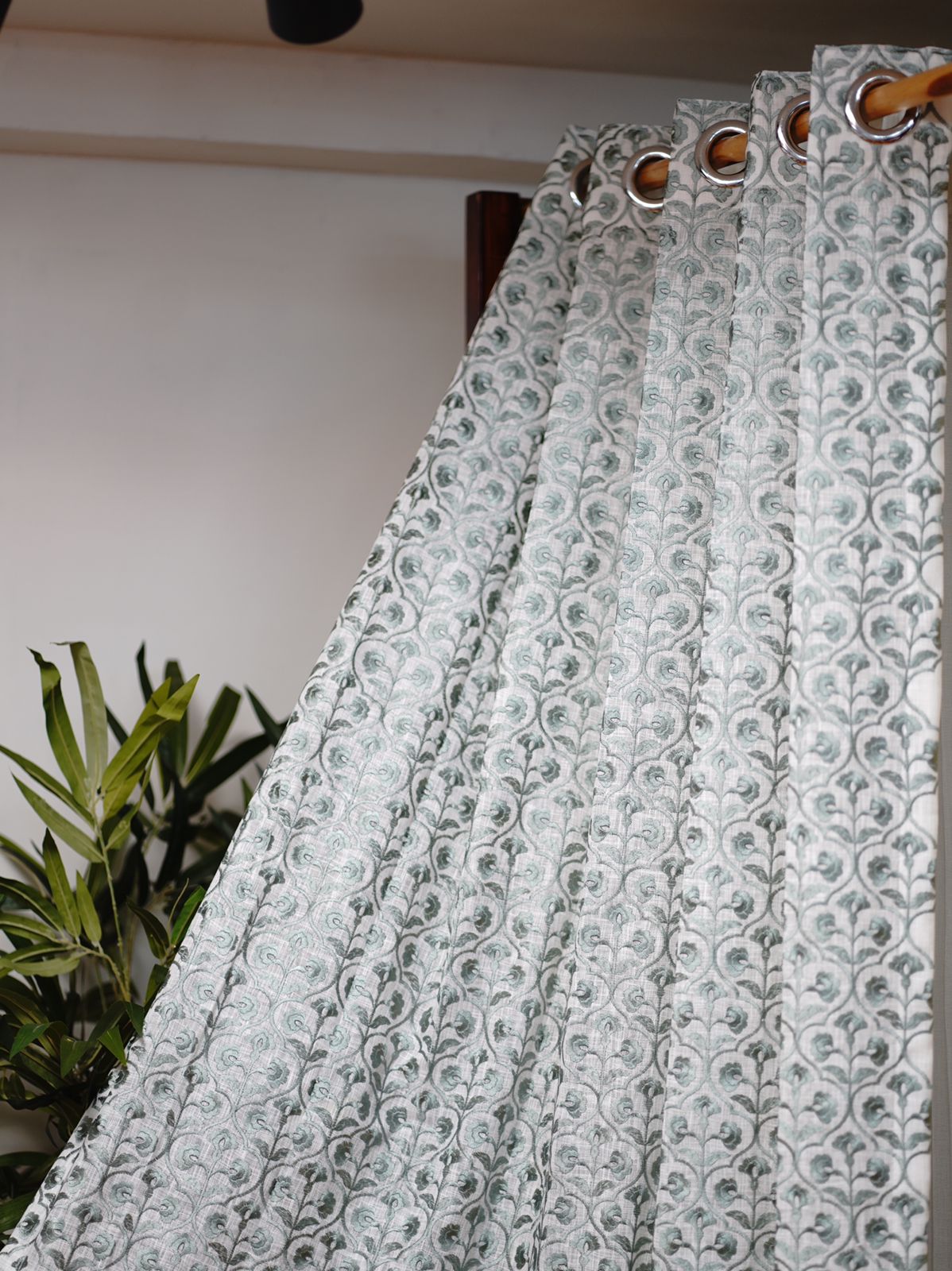 Curtains-Premium embroidered sheer curtains
