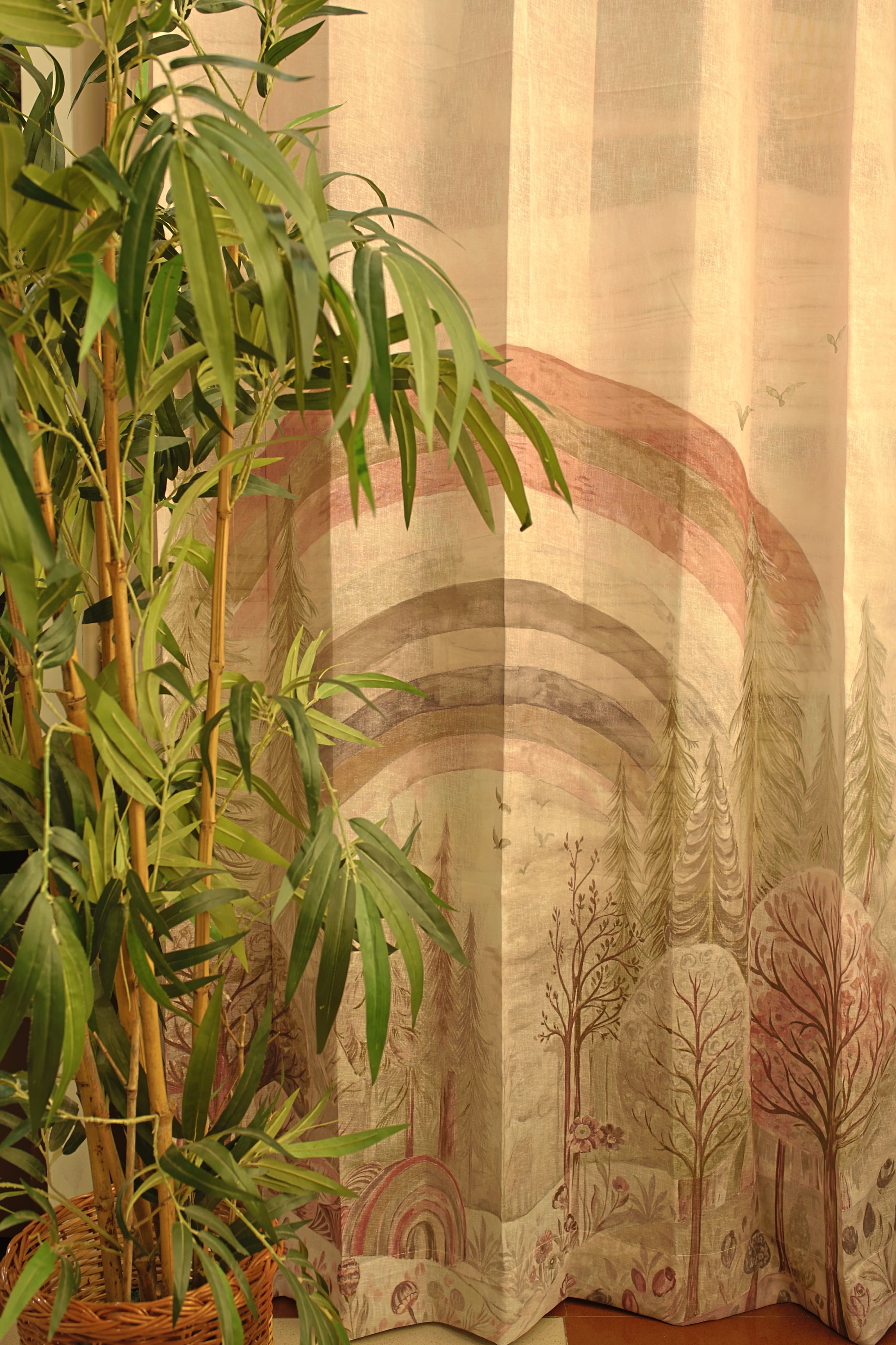 Curtains:Kids printed curtains(sheer and opaque)